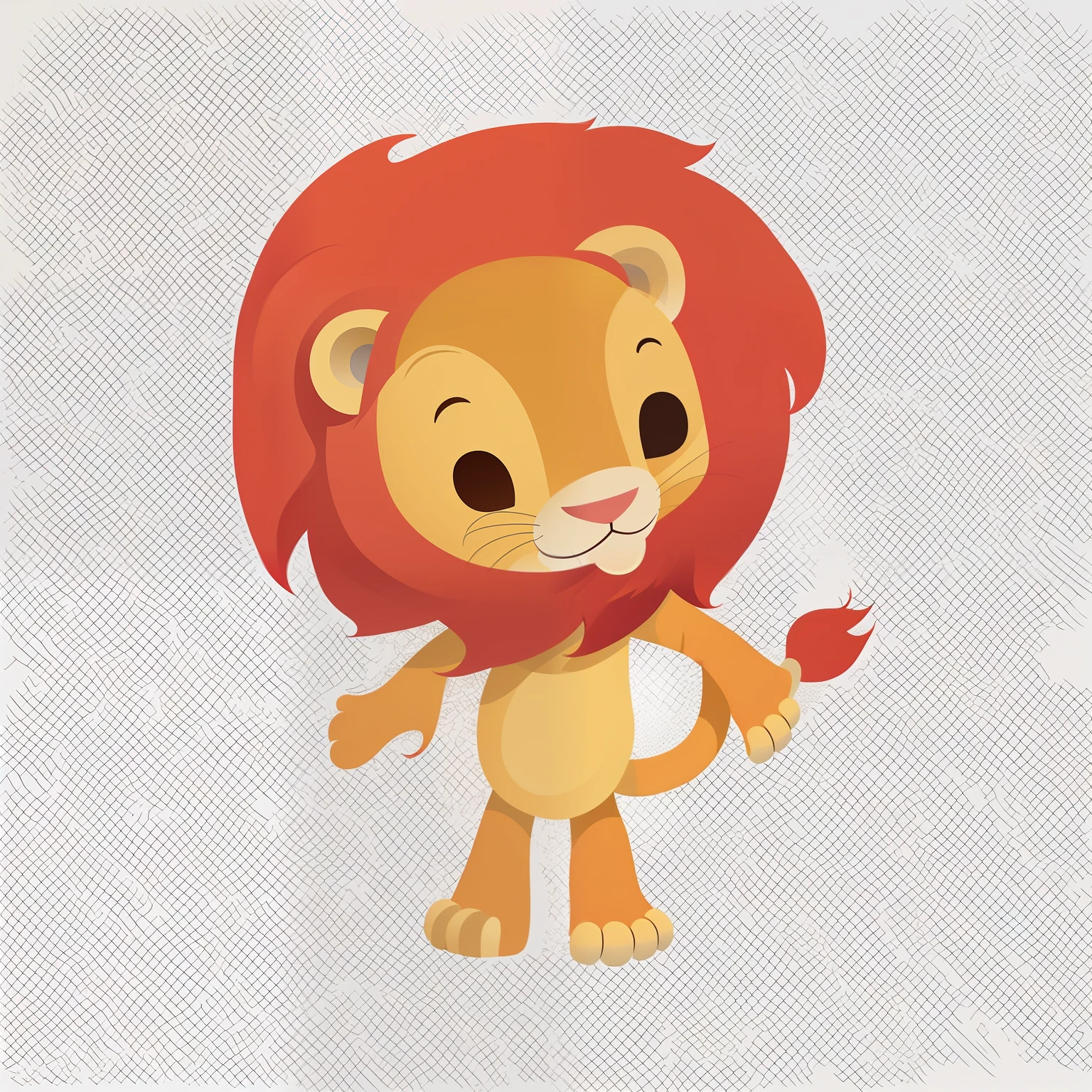 Cartoon lion with big mane standing in front of white background, Cute lion, 2 d full body lion, aslan the lion, lion, Lion body, adorable digital art, Cute:2, inspired by Leo Leuppi, simba, lion icon, Created in Adobe Illustrator, cute artwork, mascot illustrations, king of the jungle, with the mane of a lion