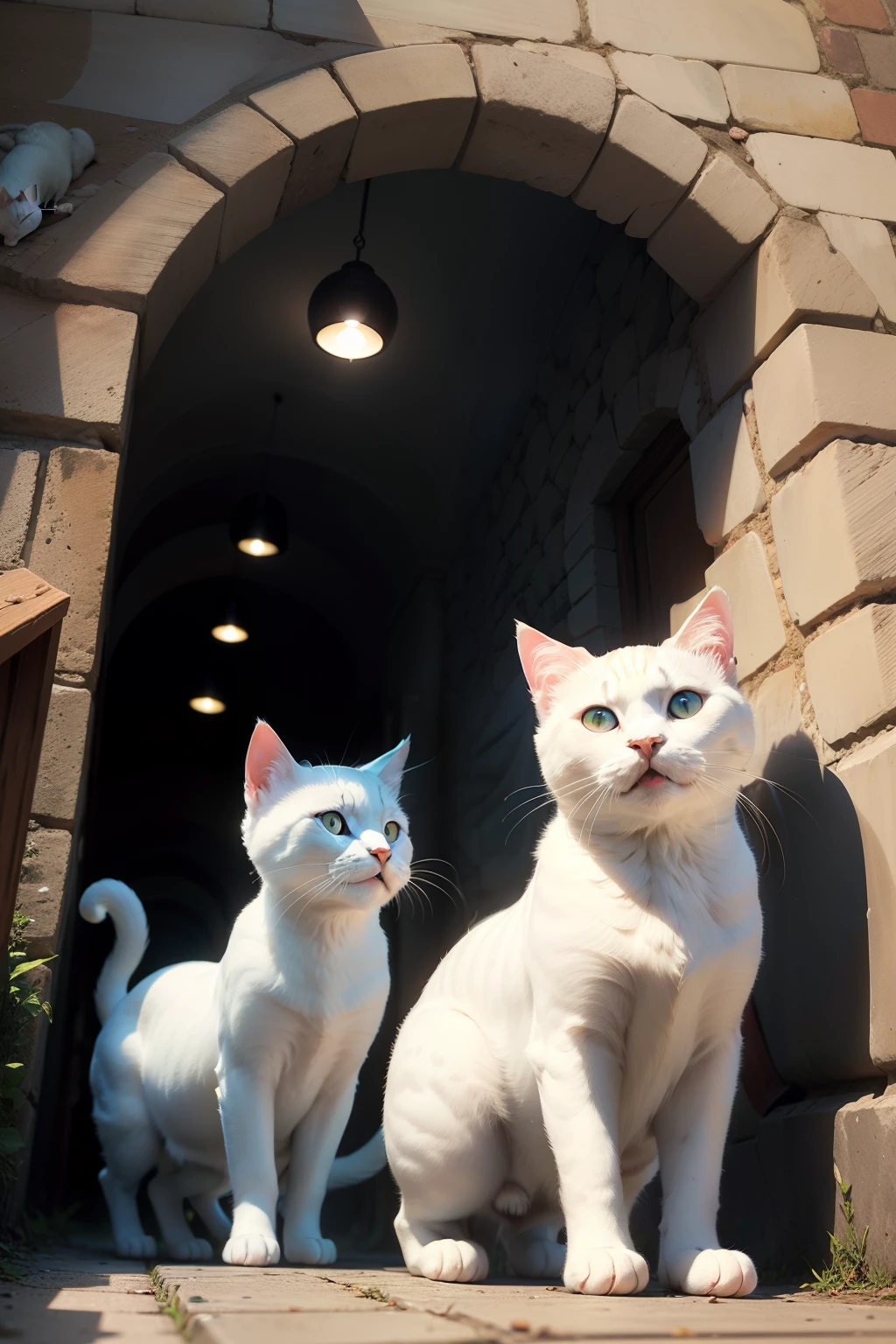 Memories at home: When the white cat returns home、Tell your friends and family about your fond memories of your tunnel adventure。Everyone listens with a smile