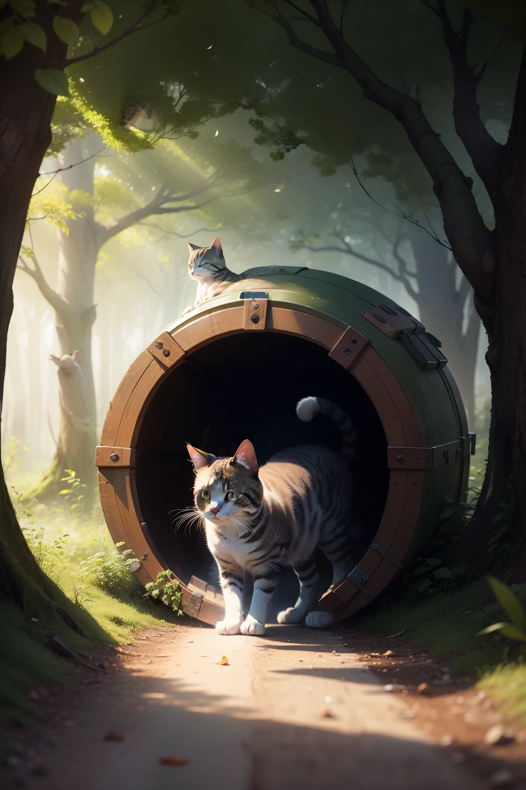 Goodbye and a new beginning: Cat and friends safely through the tunnel、Return to the original forest。But、This adventurous bond overcomes、You realize that new beginnings await you。