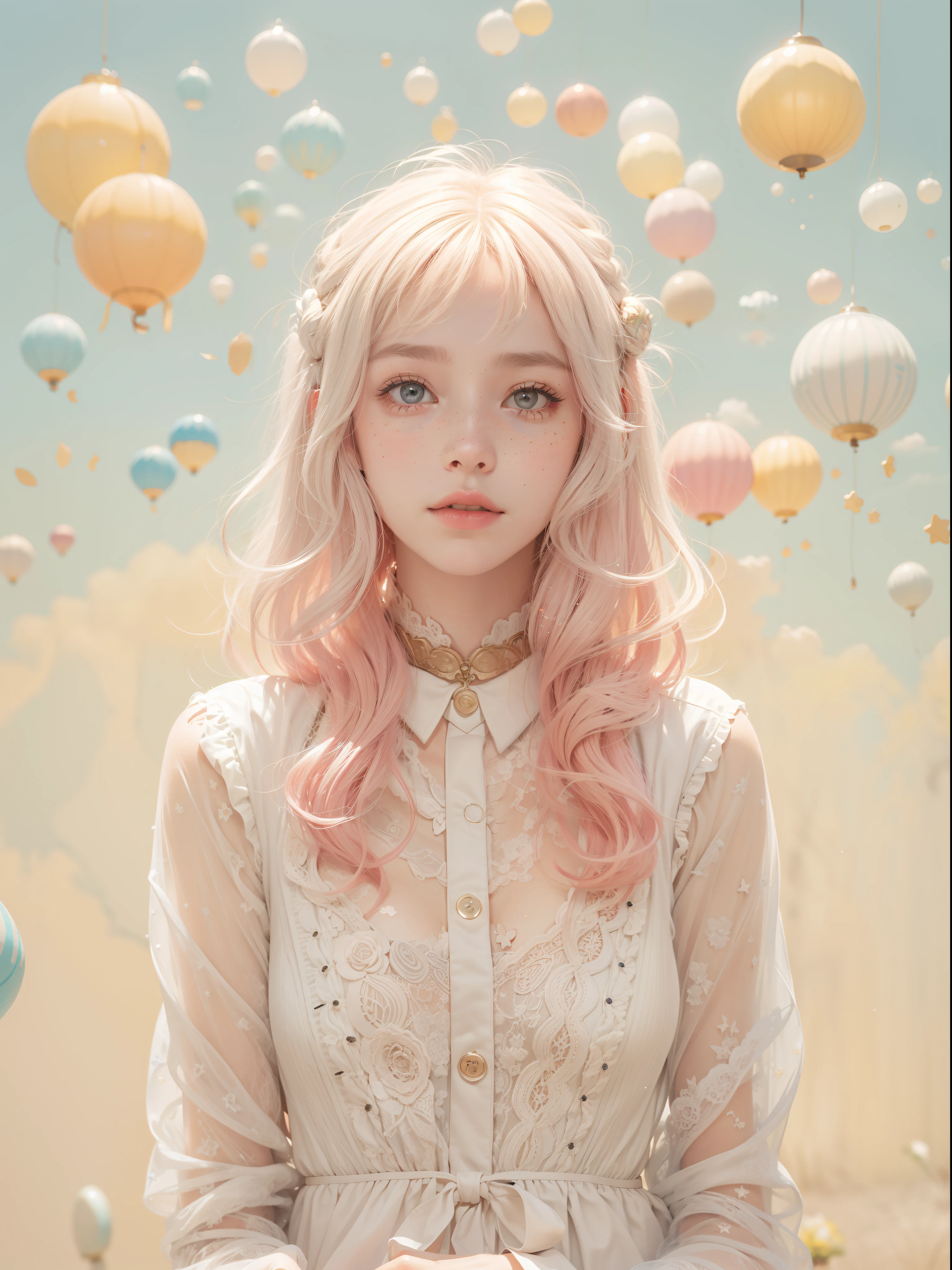 girl with(Solo)、Photo、Fantastical、(Loretta Lux:1.3)、PastelColors:0.6、hitornfreckles、surrealism:1.1、highcontrast、ultra-detailliert、8K、