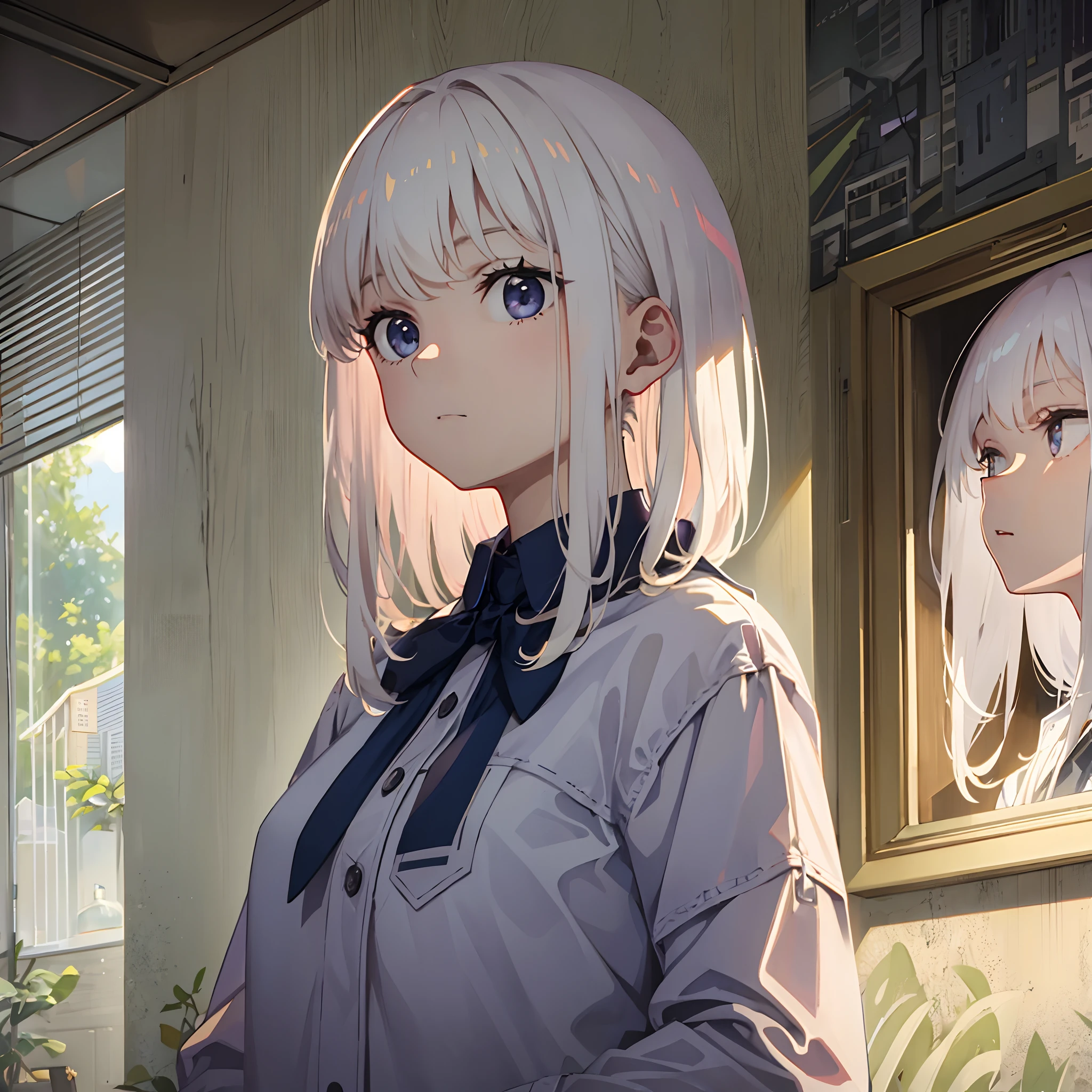 (Masterpiece), (Best quality),
Kizi,White hair