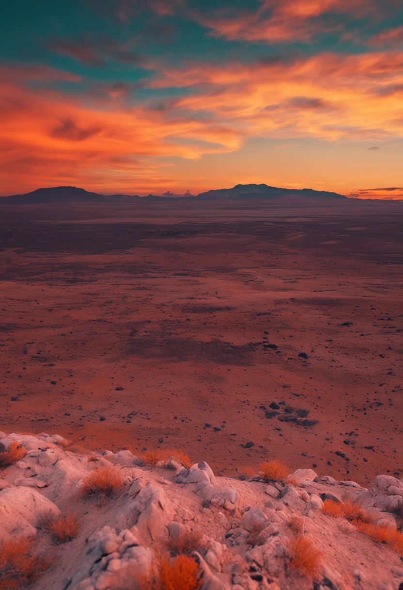 Orange sky with clouds