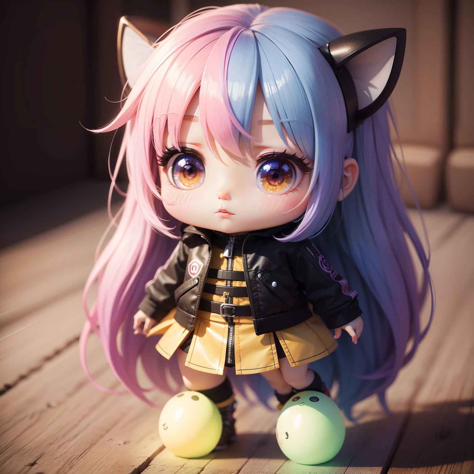 Colorful chibi with ultra-realistic brightness