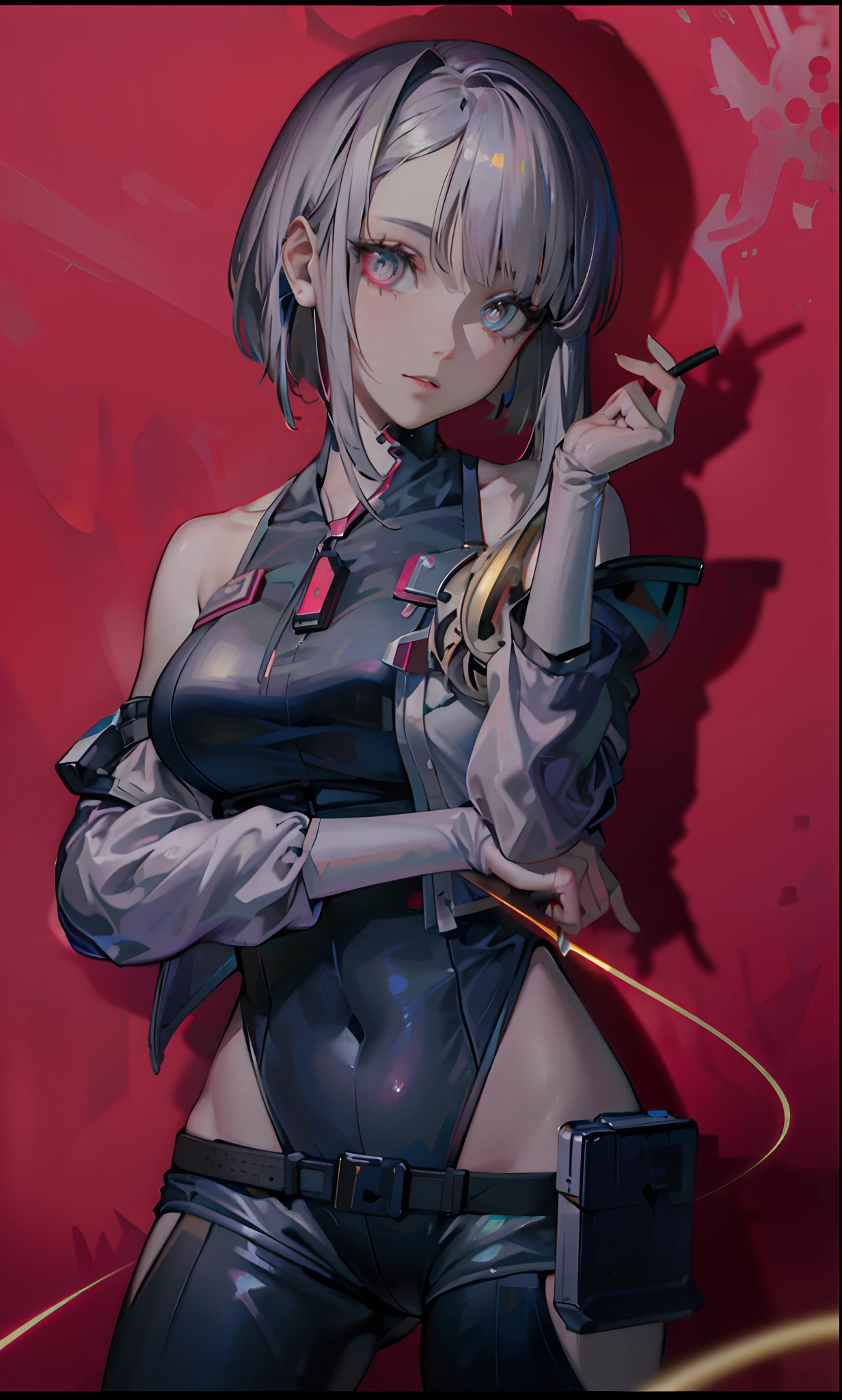 ((Best quality)), ((masterpiece)), (detailed:1.4), 3D, an image of a beautiful cyberpunk female,HDR (High Dynamic Range),Ray Tracing,NVIDIA RTX,Super-Resolution,Unreal 5,Subsurface scattering,PBR Texturing,Post-processing,Anisotropic Filtering,Depth-of-field,Maximum clarity and sharpness,Multi-layered textures,Albedo and Specular maps,Surface shading,Accurate simulation of light-material interaction,Perfect proportions,Octane Render,Two-tone lighting,Wide aperture,Low ISO,White balance,Rule of thirds,8K RAW,