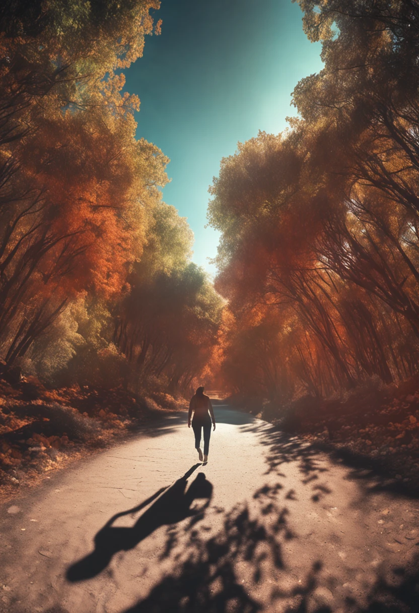 man and woman blurred. naked. walking in a path. absurdres, highres, ultra detailed, (no human:1.3), BREAK , Create an image using a prism effect, with light refracting and creating a colorful, kaleidoscopic appearance. BREAK , Design an image with a fisheye lens effect, capturing a wide field of view with a distinctive, curved perspective. BREAK , Capture a forest path, with towering trees, dappled sunlight, and a sense of tranquility and natural beauty. BREAK , Illustrate a monochromatic world, using only shades of black, white, and gray to convey depth, emotion, and a striking visual impact.