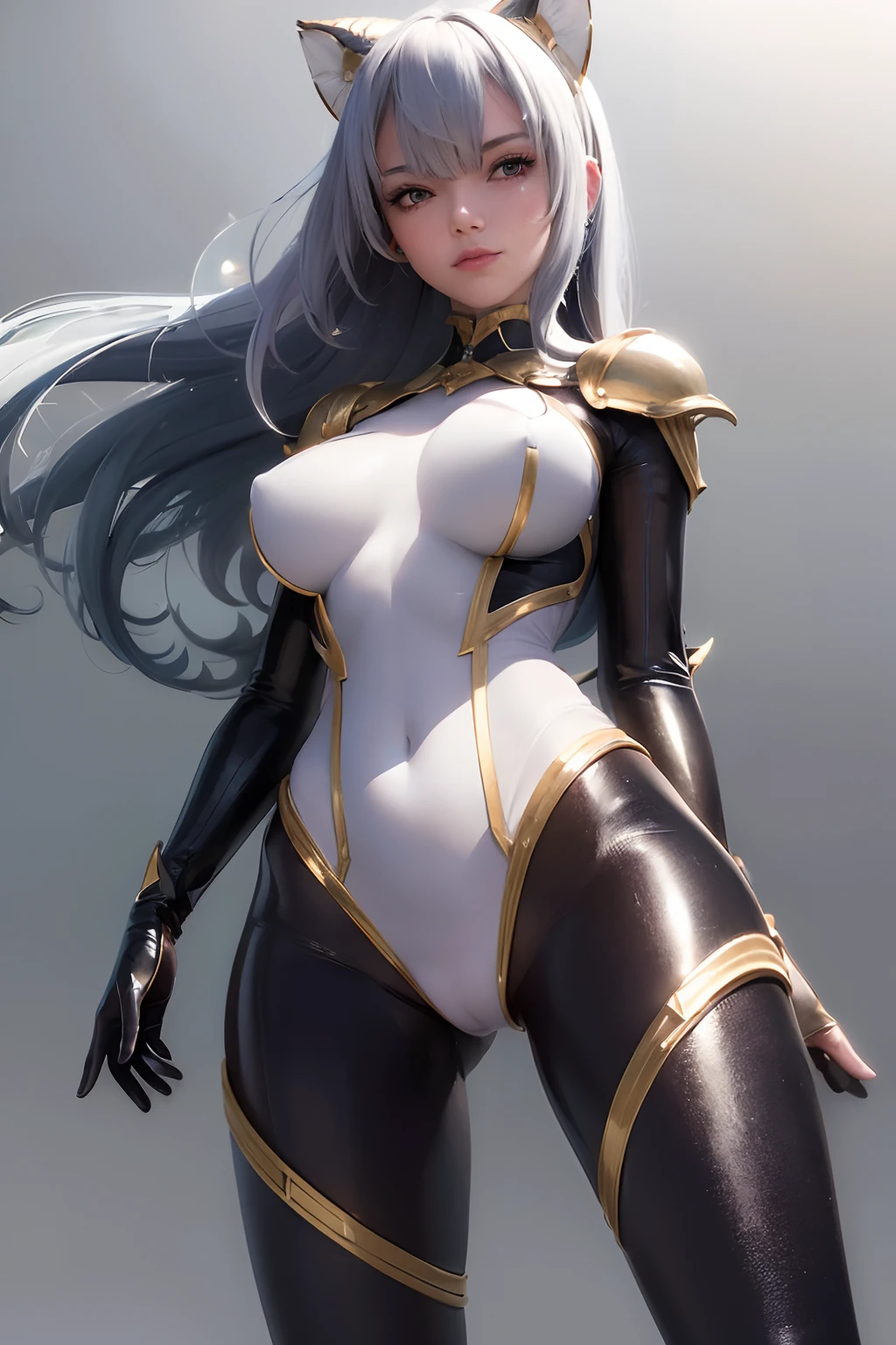 ((Best Quality, 8K, Masterpiece: 1.3)), 1girl, shiny skin,
sharp, Perfect Body Beauty, realistic shaded perfect body, ("bosysuit ,transparent pussy" :1.2),
, (machanical armor gloves:1.2), (mechanical armor leggins:.2) big_breasts ,mechanical, thigh ,dynamic pose, no bra, electricity, wind, elaborate detail