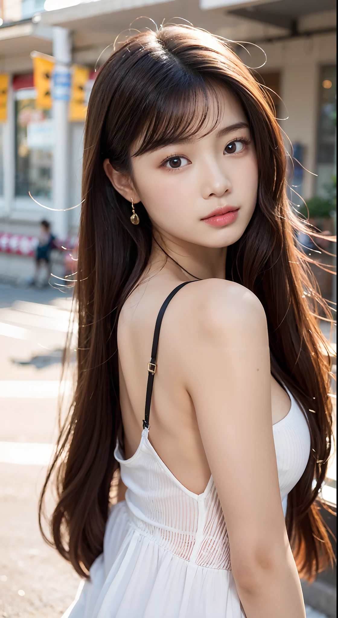 arafed asian woman with long brown hair and a white top, Gorgeous young Korean woman, Beautiful young Korean woman, (((beautiful countenance))),(((big eye))),(((Beautiful eyes))),(((long lashes))),((Beautiful teeth alignment)),beautiful Korean women, Beautiful Asian Girl, (((huge ))), Asian girl with long hair, gorgeous chinese model, Beautiful Asian Woman, Korean Girl, Beautiful young asian woman, young cute wan asian face, a young asian woman, Young Asian Girl, Korean Woman, Asian features