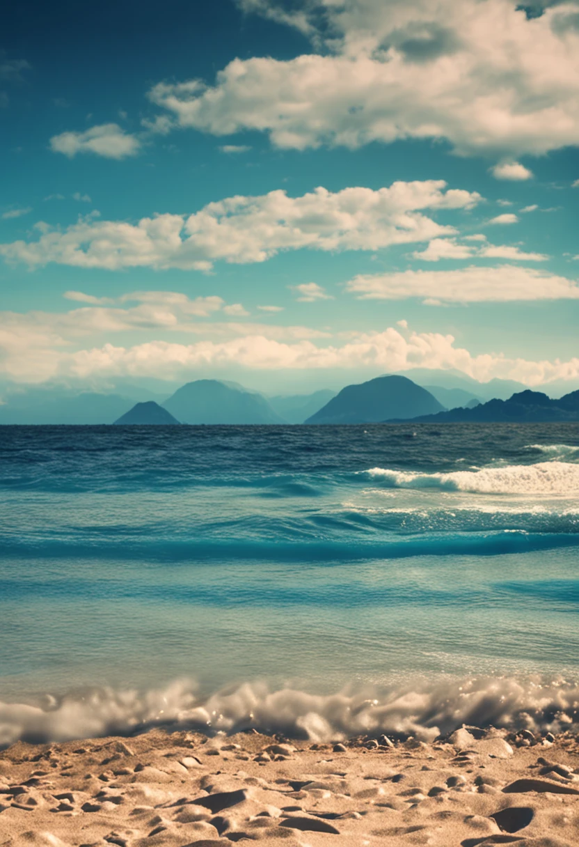 Blue sky with beautiful coast and sea