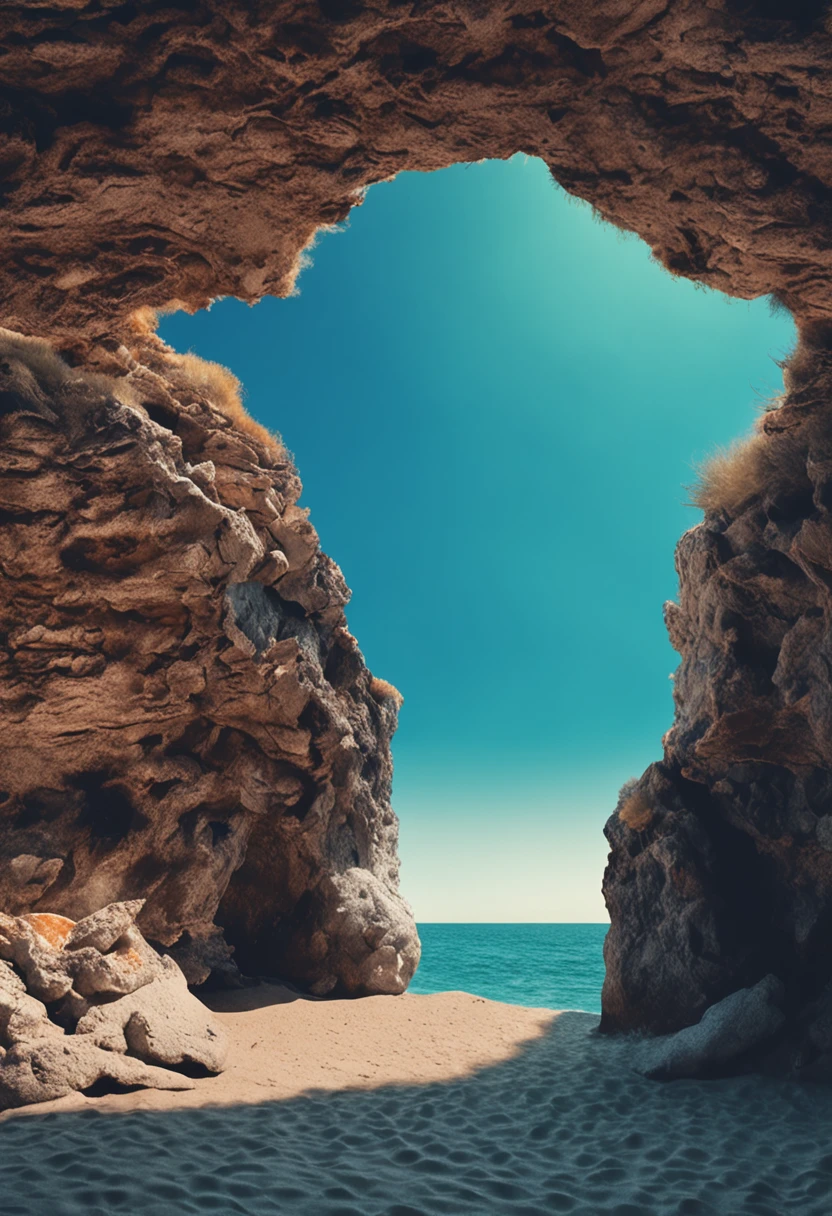 Blue sky with beautiful coast and sea