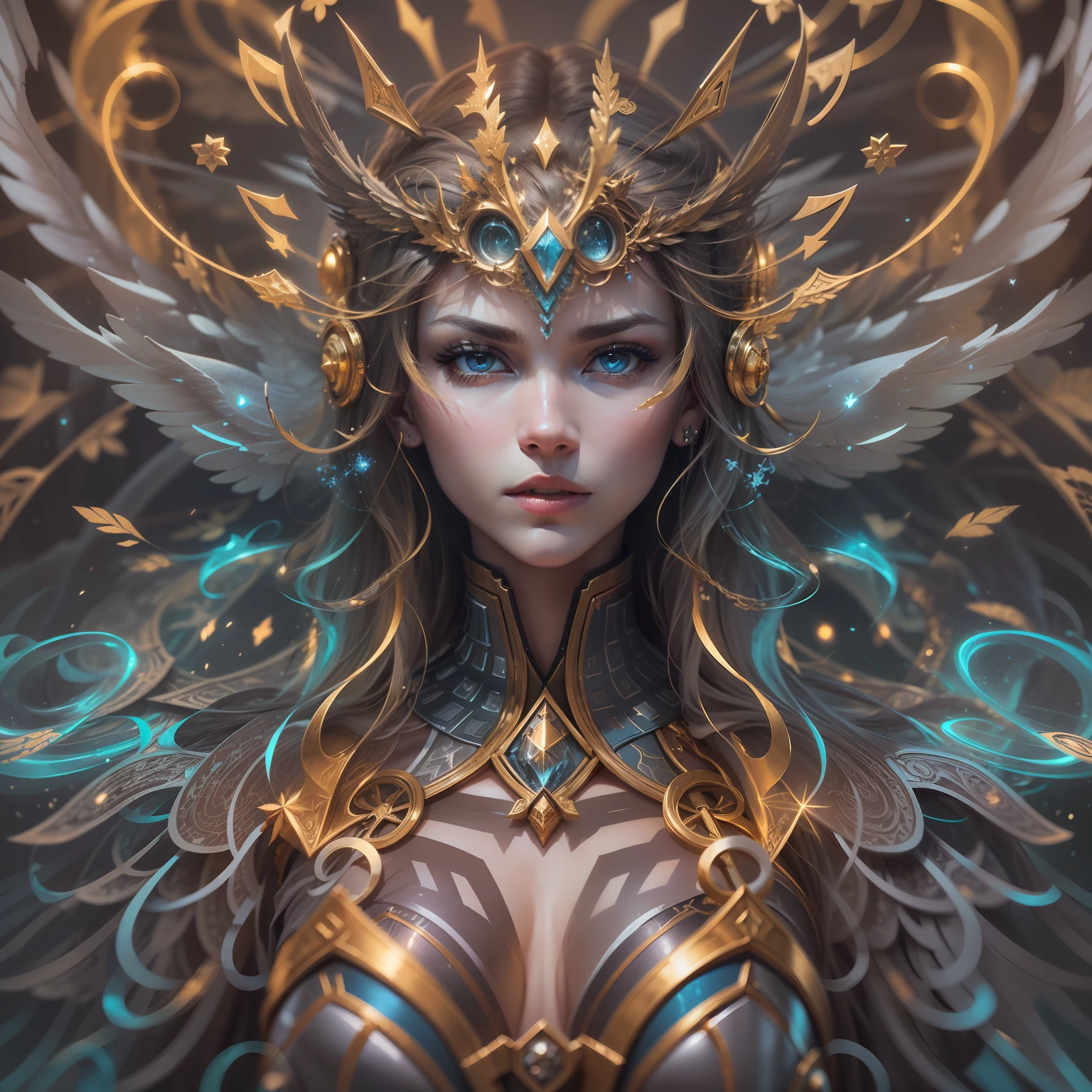 （tmasterpiece，top-quality，best qualityer，offcial art，Beauty and aesthetics：1.2），（1 Valkyrie），extremy detailed，（s fractal art：1.3），rich colourful，highest details，s the perfect face，full bodyesbian，hdr，（DOA：1.3），（white cloak golden lines：1.2），galaxias，（light stre），striking visual effects，（dynamic streaks，Luminous trajectory：1.2），vivd colour，