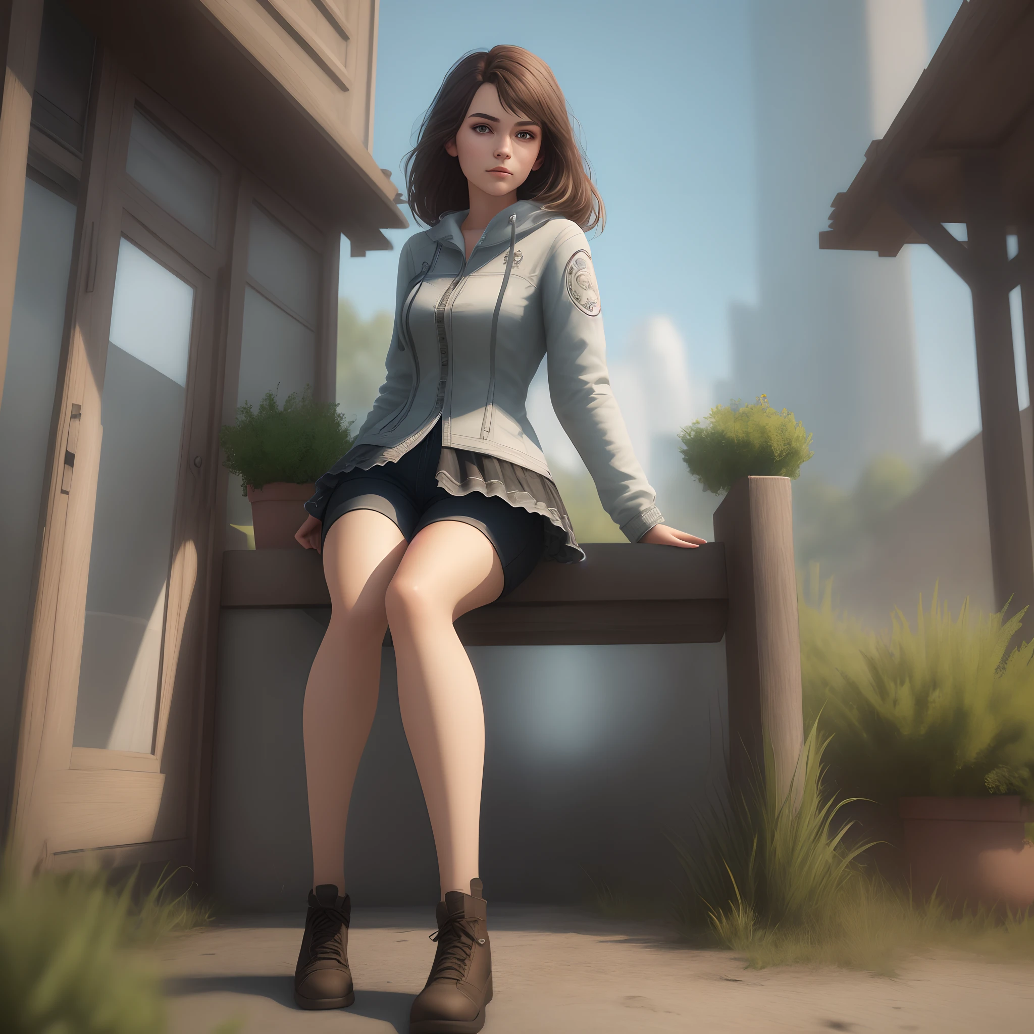 1girll,tmasterpiece,8k,Half realistic,4k,RTX,Shaders,Excellent texture work,Eight outside the legs
