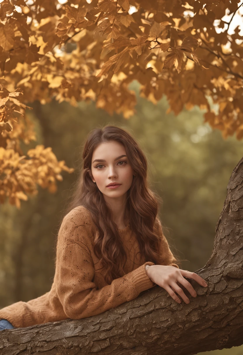 There is a man under a tree in the middle of a forest, a beautiful artwork illustration, Jen Bartel, Arte bonita UHD 4K, scenery artwork, scenery art detailed, autumn season, vetor behance hd jesper ejsing, beautiful retro art, papel de parede bonito do iphone, arte vetorial altamente detalhada, Directed by: Justin Gerard, beautiful illustration, pintura detalhada 4K