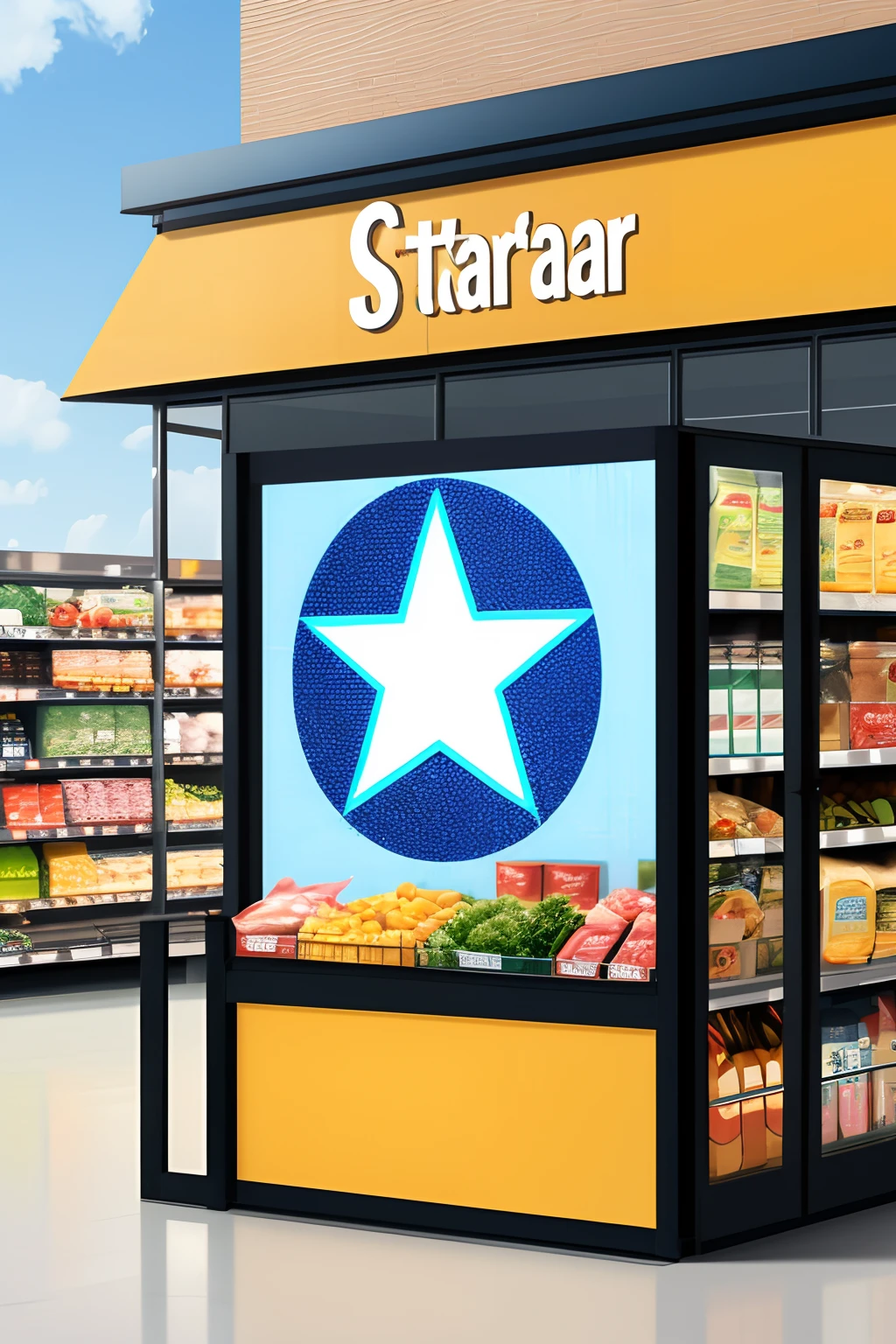 Star logo supermarket prismatic bottom frame