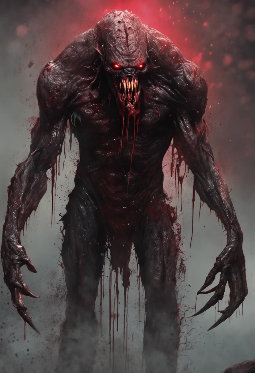 A painting of a demonic creature with a bloodied face and a bloodied head, carnage, Sci - Horror Art of Fiction, Science fiction horror artwork, inspired by Aleksi Briclot, Crocs de carnage, Horror fantasy art, par Aleksi Briclot, Horror concept art, venin, Art fantastique et horreur, Detailed illustration of 4K horror, Demonic creature, Dark Fantasy Horror Art