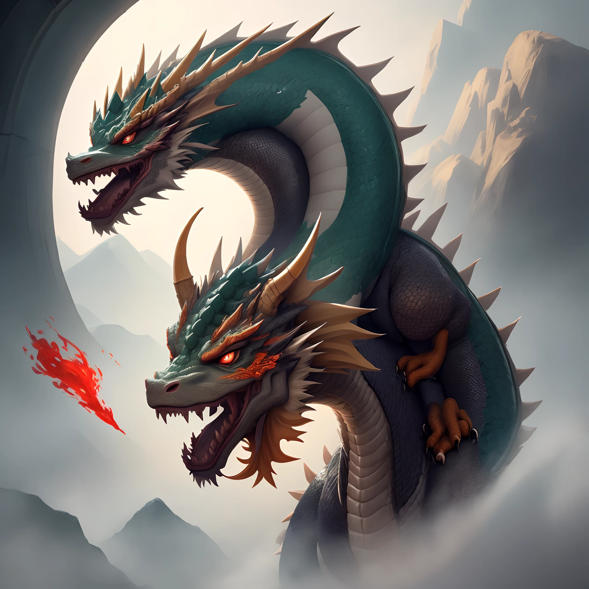 Chinese dragon layered style