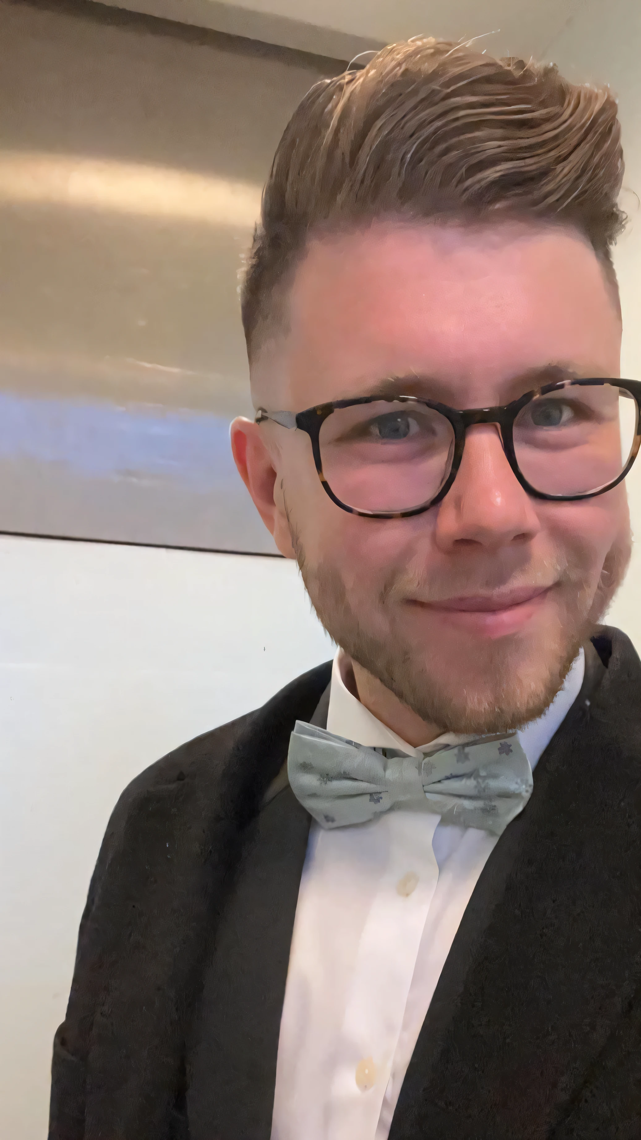 there is a man wearing a suit and bow tie posing for a picture, bow tie, bowtie, headshot profile picture, wearing a suit and glasses, green suit and bowtie, profile picture, twitch streamer / gamer ludwig, slight nerdy smile, typical cryptocurrency nerd, professional picture, taken in the early 2020s, wearing a tuxedo