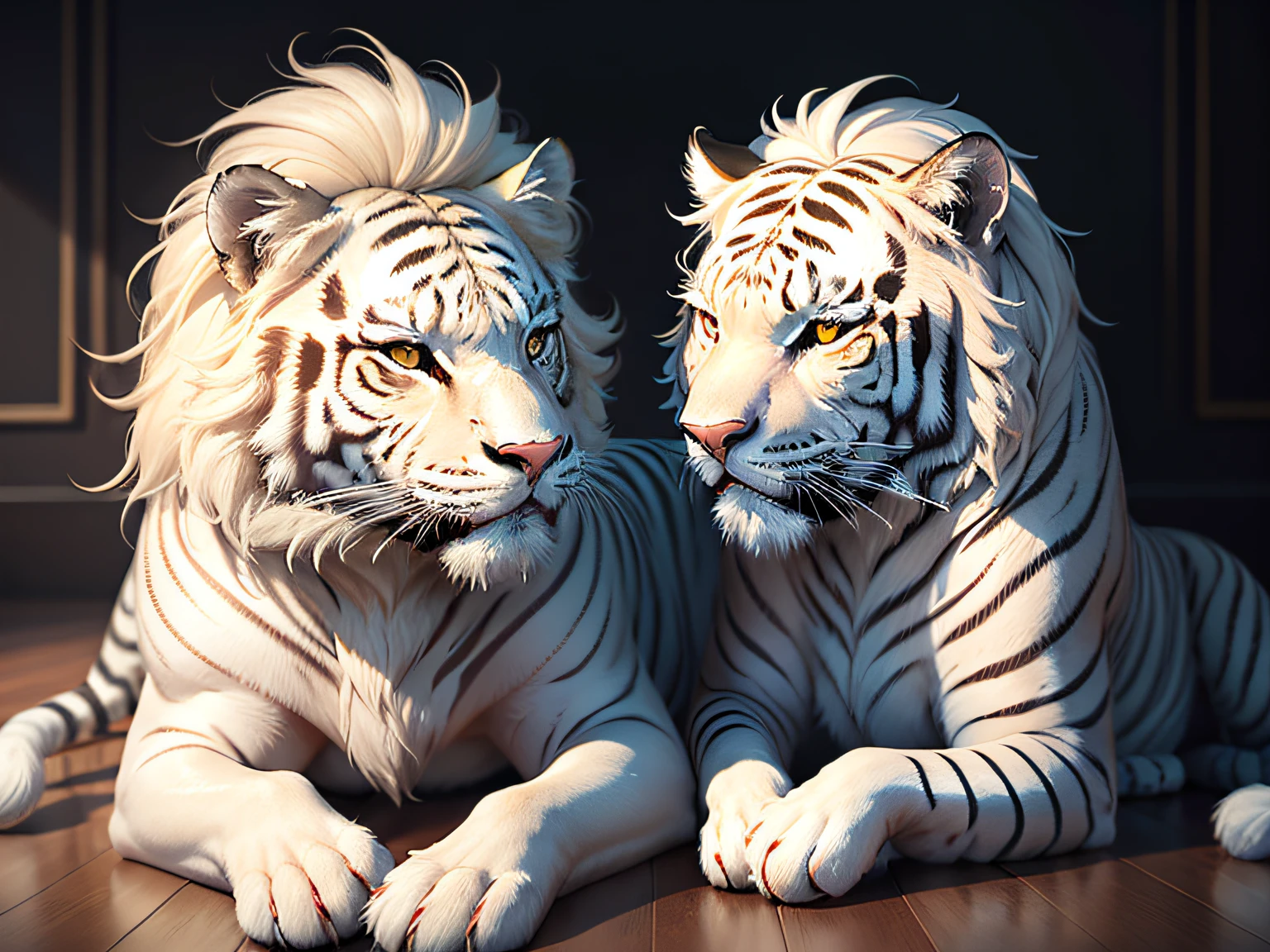 tmasterpiece,high qulity。8K,the white tiger,the Lion,edgBunny,cavalos,various animals