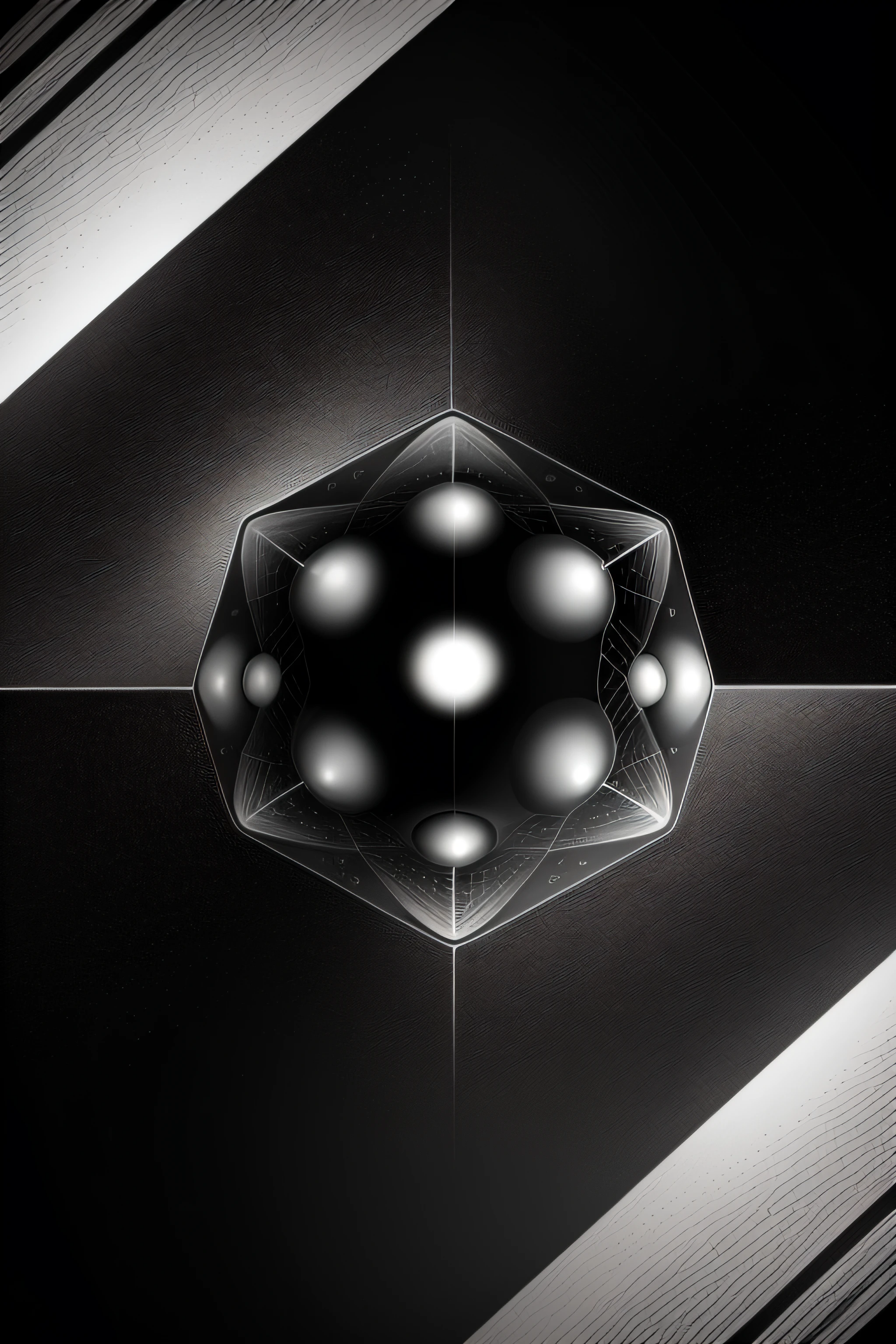 Create a detailed black and white illustration of the carbon dioxide molecule, showcasing the arrangement of atoms and bonds with precision and clarity.