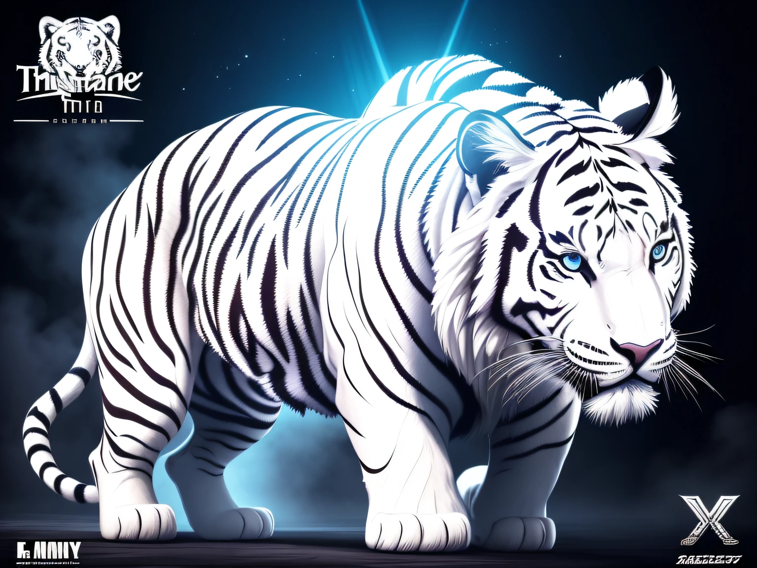 tmasterpiece,high qulity。8K,the white tiger,the Lion,edgBunny,cavalos,No Man