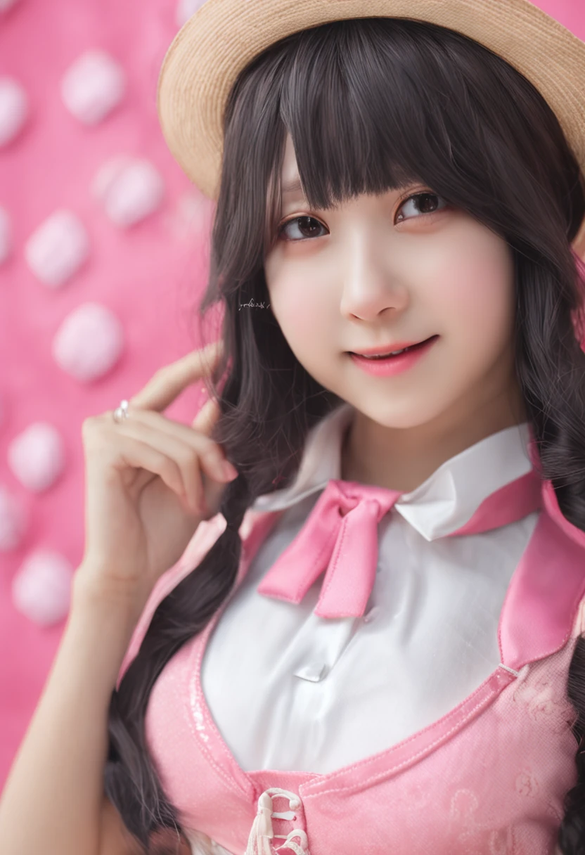 Very cute girl、soio、real looking skin、no-makeup、Beautiful skins、cute  face、Natural eyes, skin and hair、Japan cheergirl posing dynamically on the beach、Cute little girl s、a beauty girl、Short-cut hairstyles、Ribbon hair ornament、a closeup、cosplay foto、Anime Cosplay、（tiny chest）、（flat breast）、RAW Photography, top-quality, hight resolution, (​masterpiece), (Photorealsitic:1.4), professional photograpy, foco nítido, HDR, 8K分辨率, intricate detailes, depth of fields, the Extremely Detailed CG Unity 8K Wallpapers, front lit, NSFW, beautiful supermodel, Happy smile、Smile、A slender、Small Cheer Uniform、amarelo、Marie Rose、Satin fabric、face perfect、Perfect eyes、Satin Doll、13years、Smiling at the camera、