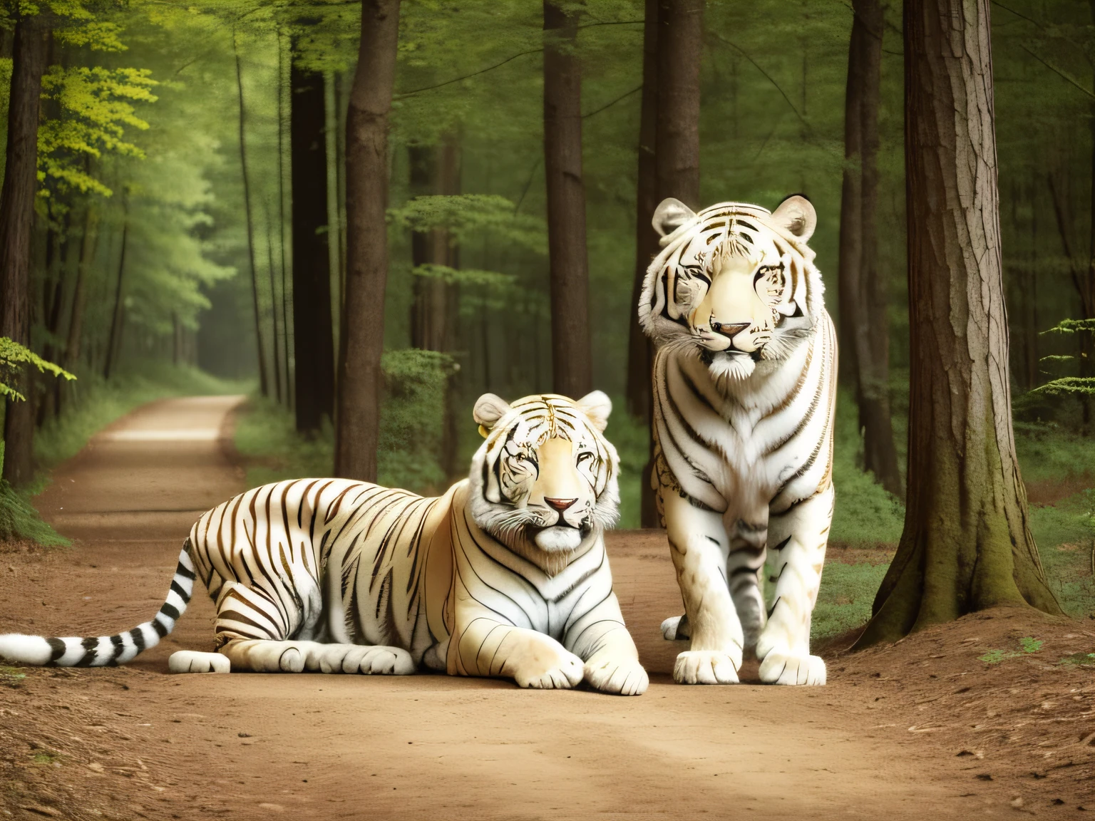 White tiger,ln the forest,the Lion,cheetah
