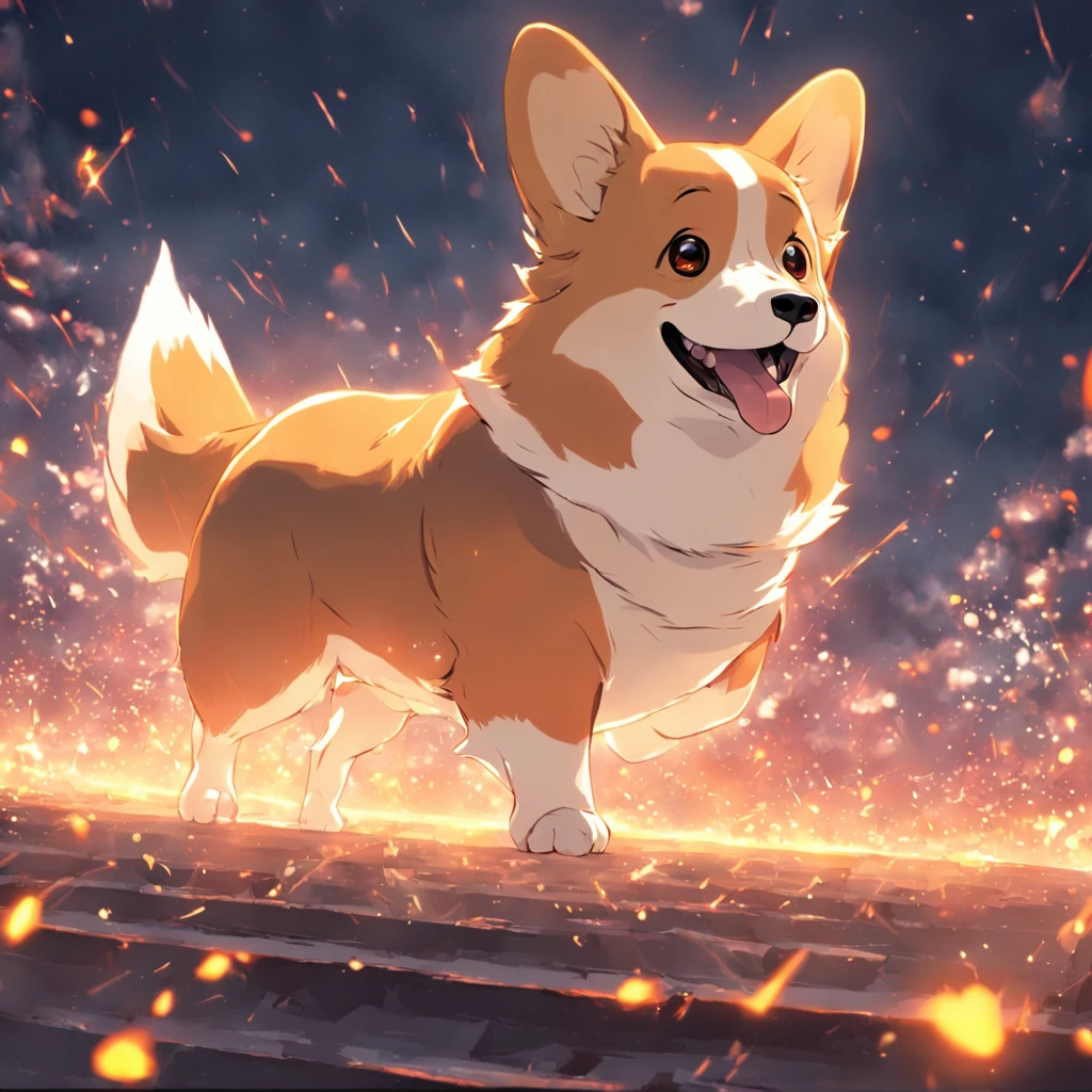 Corgi Chinese illustration movie lighting effects