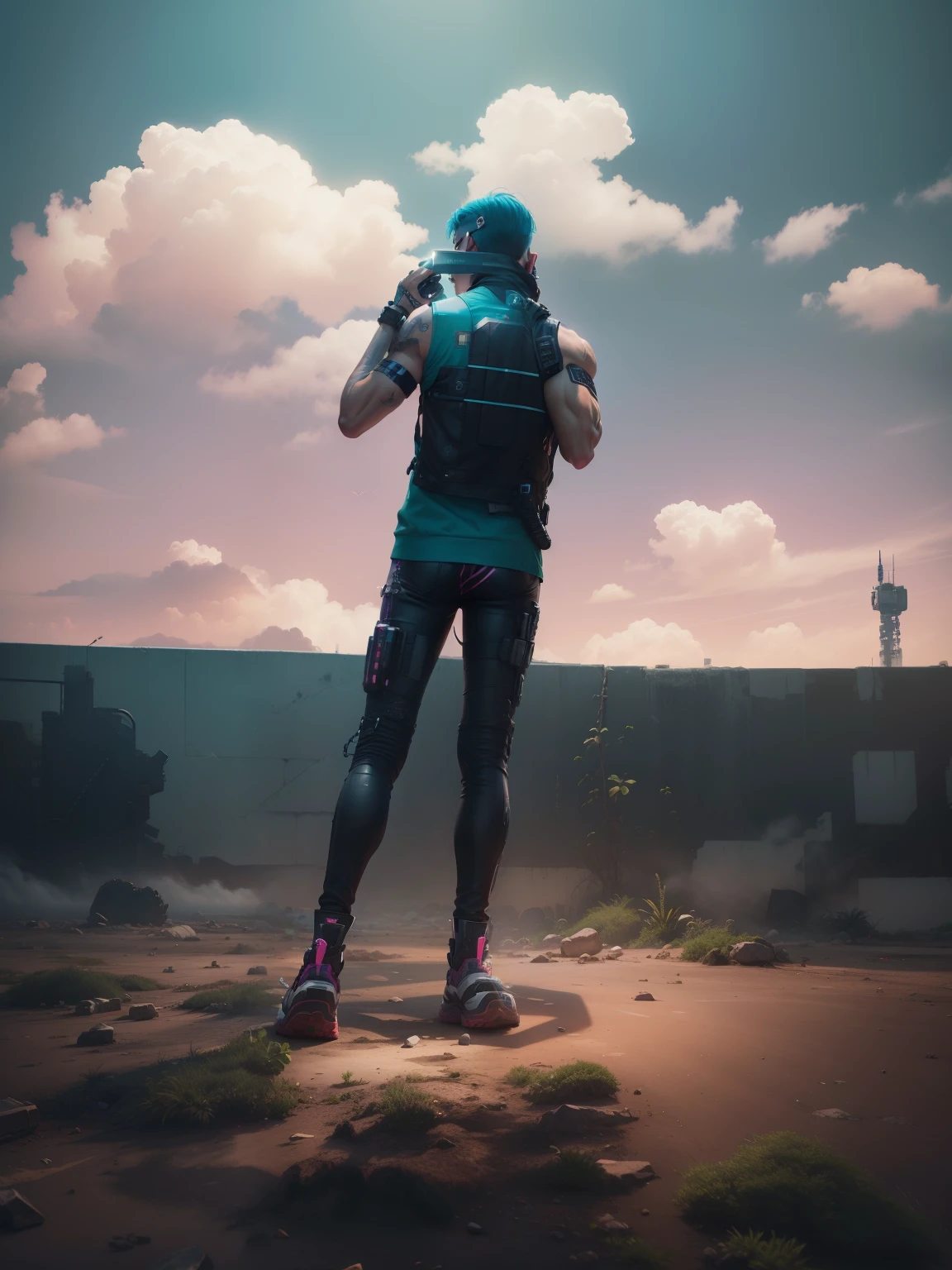 Change background cyberpunk handsome boy, realistic face,8k , ultra realistic