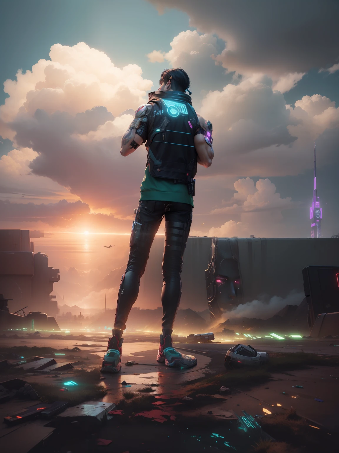 Change backgraund cyberpunk handsome boy realestic face 8k ultra realestic