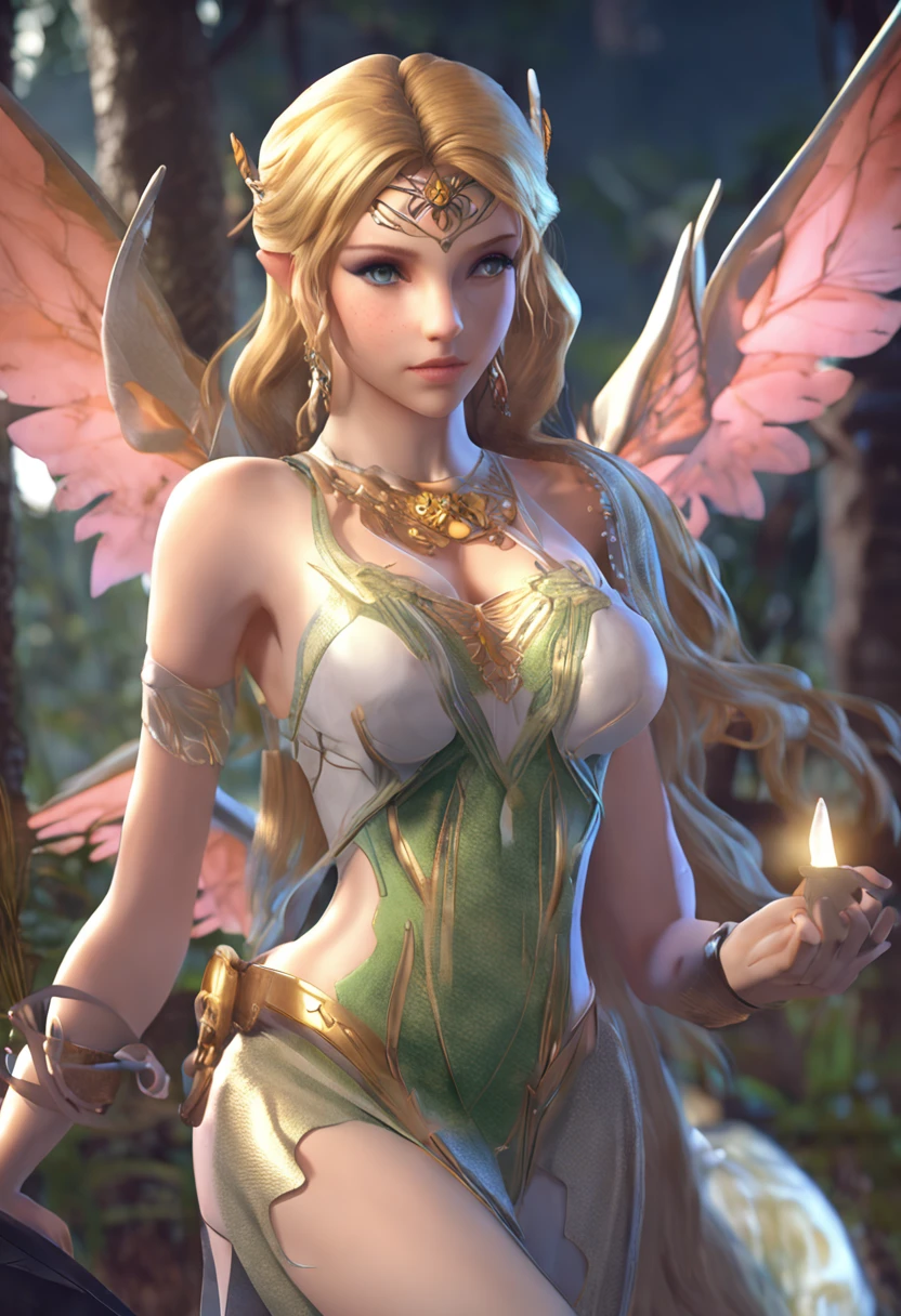 Naked Zelda((Masterpiece)),(illustration),(((Best quality)), Irridescent color, high-resolution illustrations, Amazing,A high resolution, intricately details, Extremely detailed Cg Unity 8K wallpaper ((Zelda)), Small breast, Naked,(delicate adorable face)bareness,A blonde long-haired,spoony,(green-eyed),NSFW,rays of moonlight,the night,Lie down in bed,short sexy dress,pantyless,Pout your ass,high ponytails