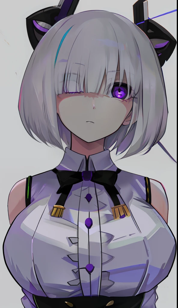 White-haired, large-breasted purple pupils,Moe girl