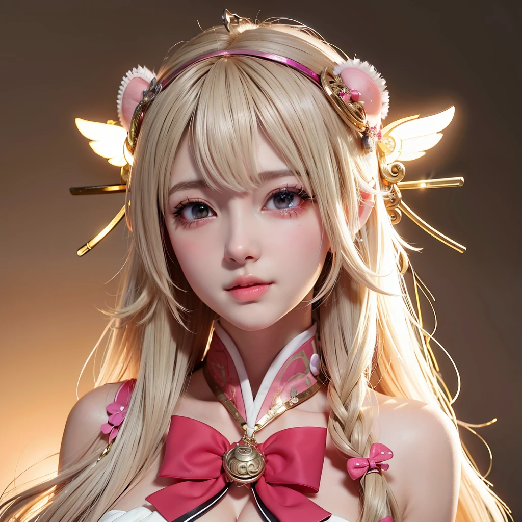 (8K、4K、Top image quality、hight resolution:1.2)、(Masteristic、realisitic、photoRealstic:1.37)、1girl in、独奏、Personification of watermelon Cosplay beauitful face、Eye lashes、nase、shiny lip、(finely eye、see the beholder、light skinned、de pele branca:1.5)、fine complexion、The upper part of the body、
Colossal tits、Colossal tits,,,
、blonde hair、A pink-haired、bangss、hair adornments、the bow、
年轻、Watermelon costume Surrounded by watermelons、idol