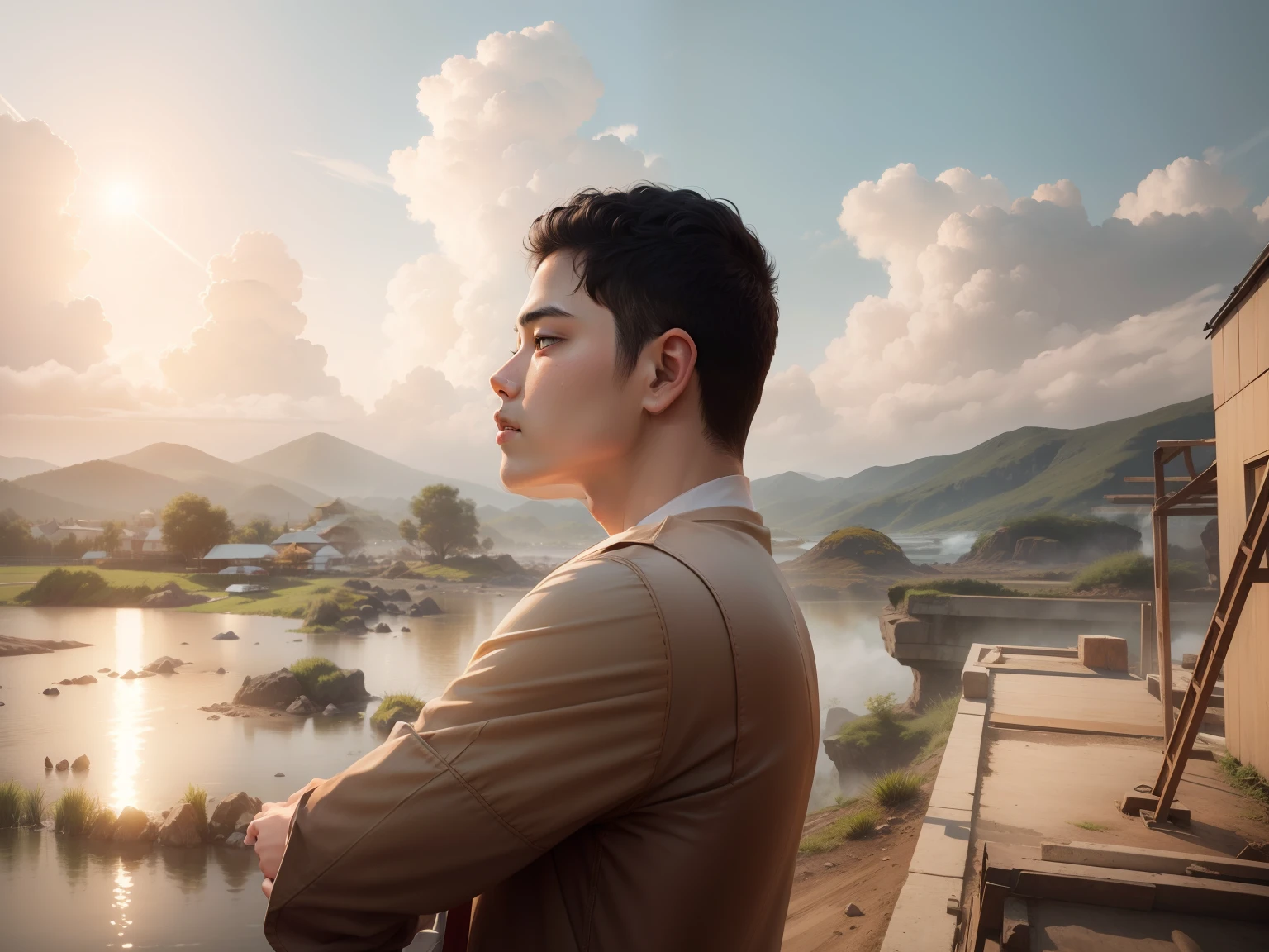 Natural background , realistic, realface