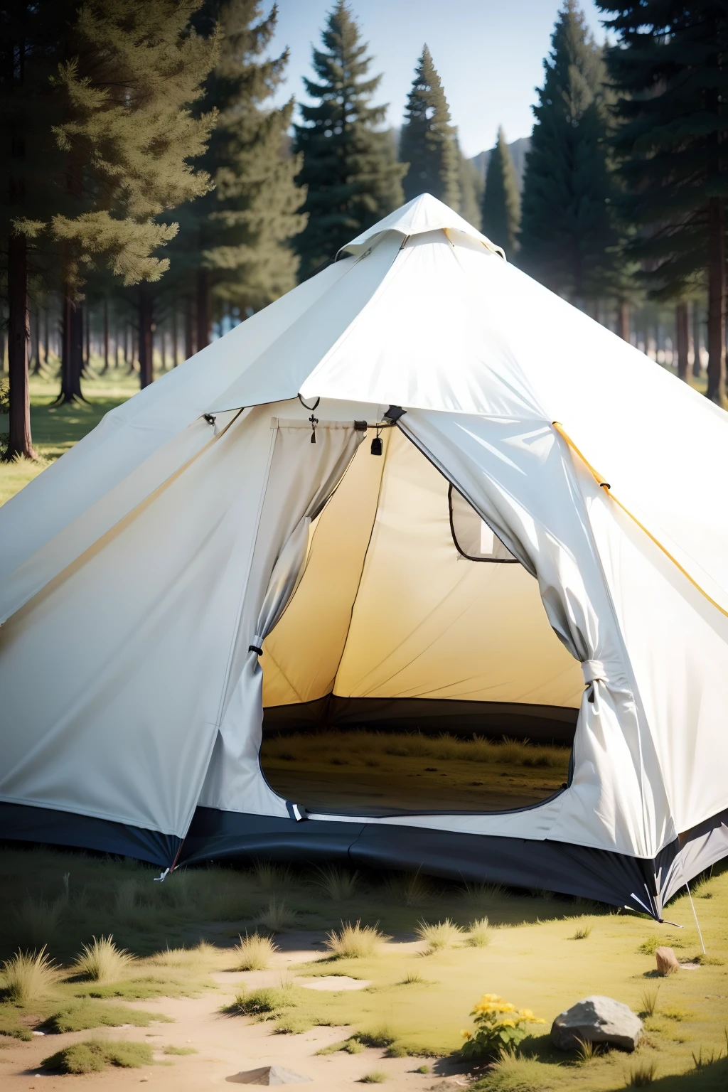 Tent background in real outdoor scene picture,It can be used to make product pictures, bright and simple on a white background