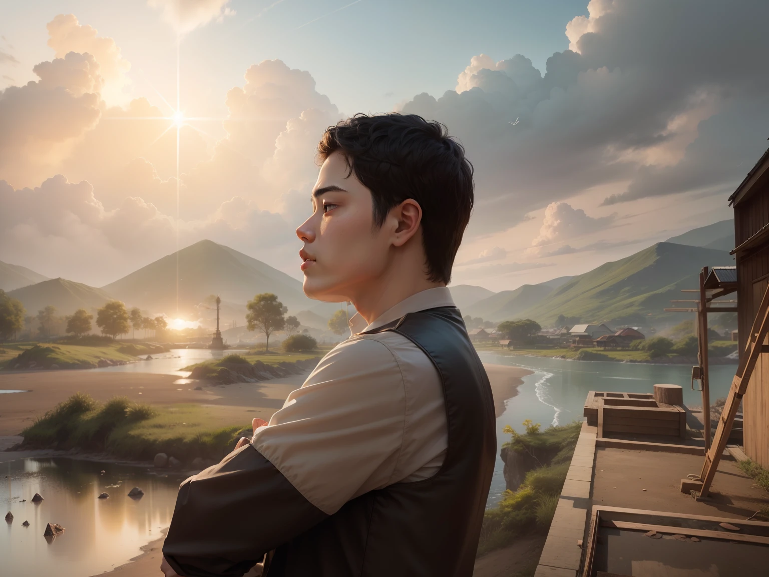 Natural background , realistic, realface
