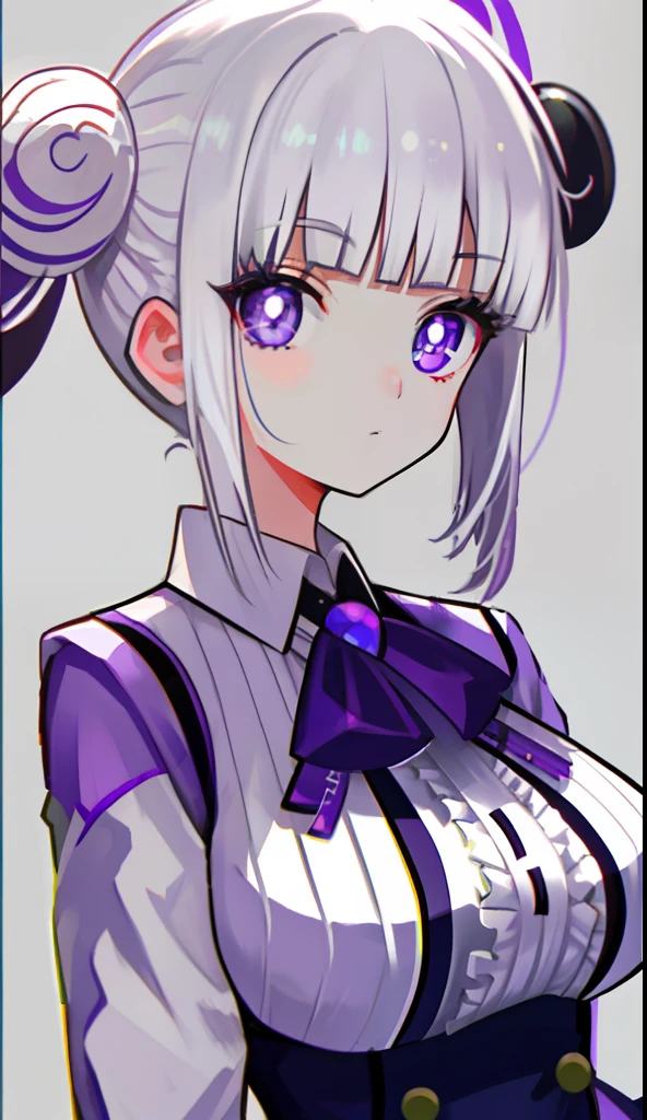 White-haired, large-breasted purple pupils，Moe girl