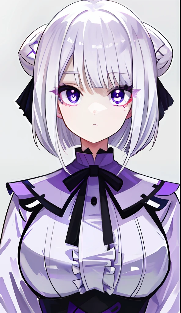 White-haired, large-breasted purple pupils,Moe girl