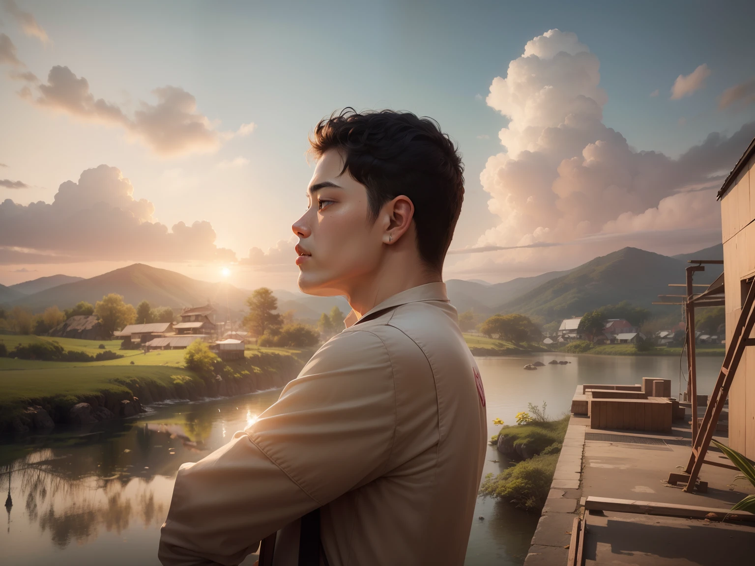 Natural background , realistic, realface