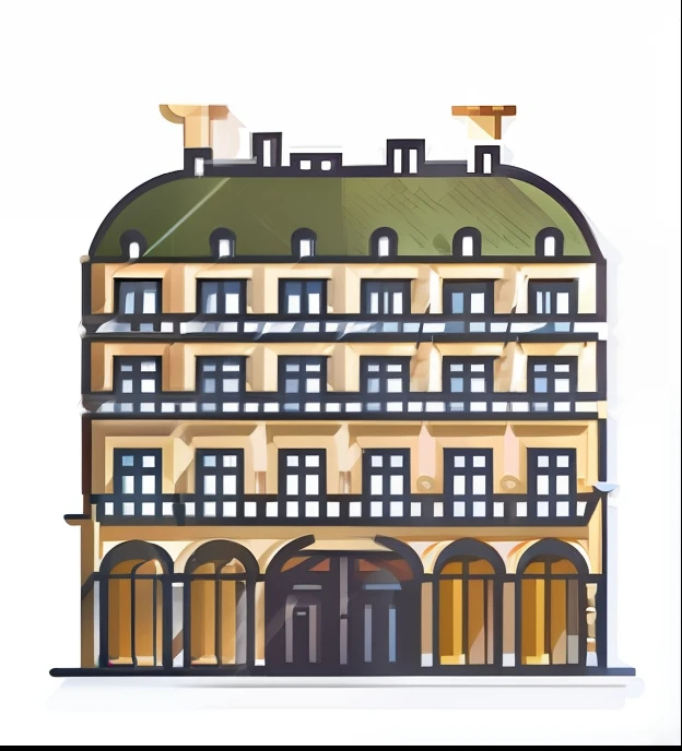 School cafeteria，European，Baroque architectural style，Mini Program page icon，cartoon icon