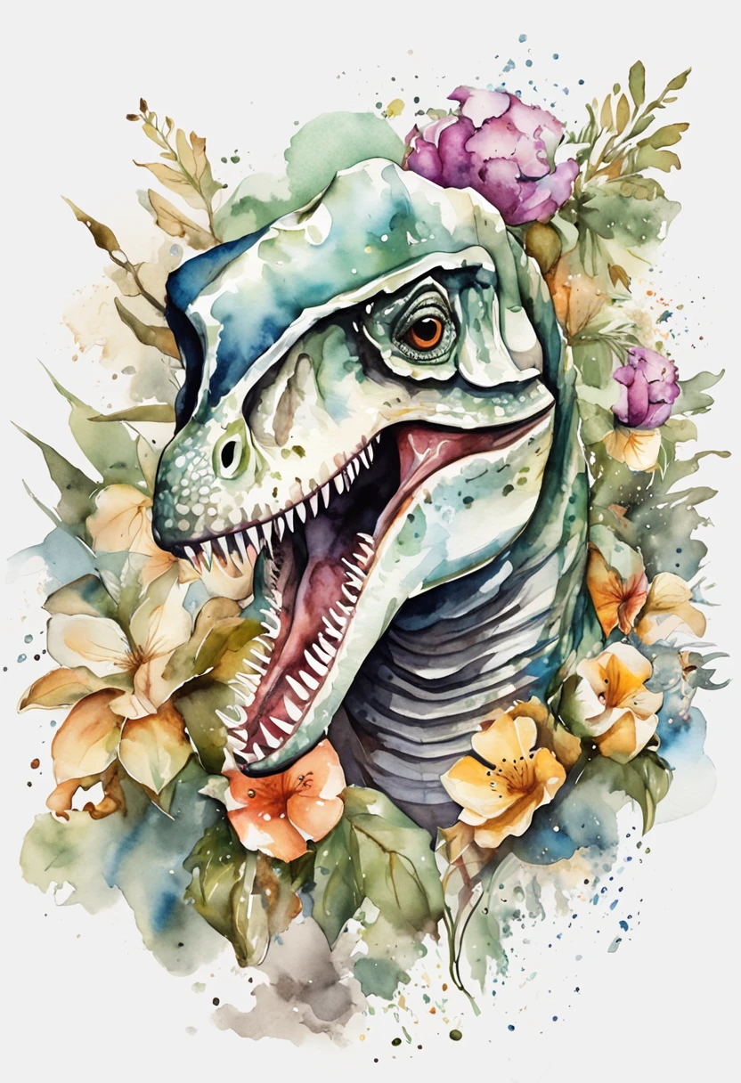 un t-rex animal con traje espacial, Linda imagen de estilo, fondo blanco, perfil, sticker, Fondo blanco limpio, vector profesional, High detail, T-shirt design, vibrante.