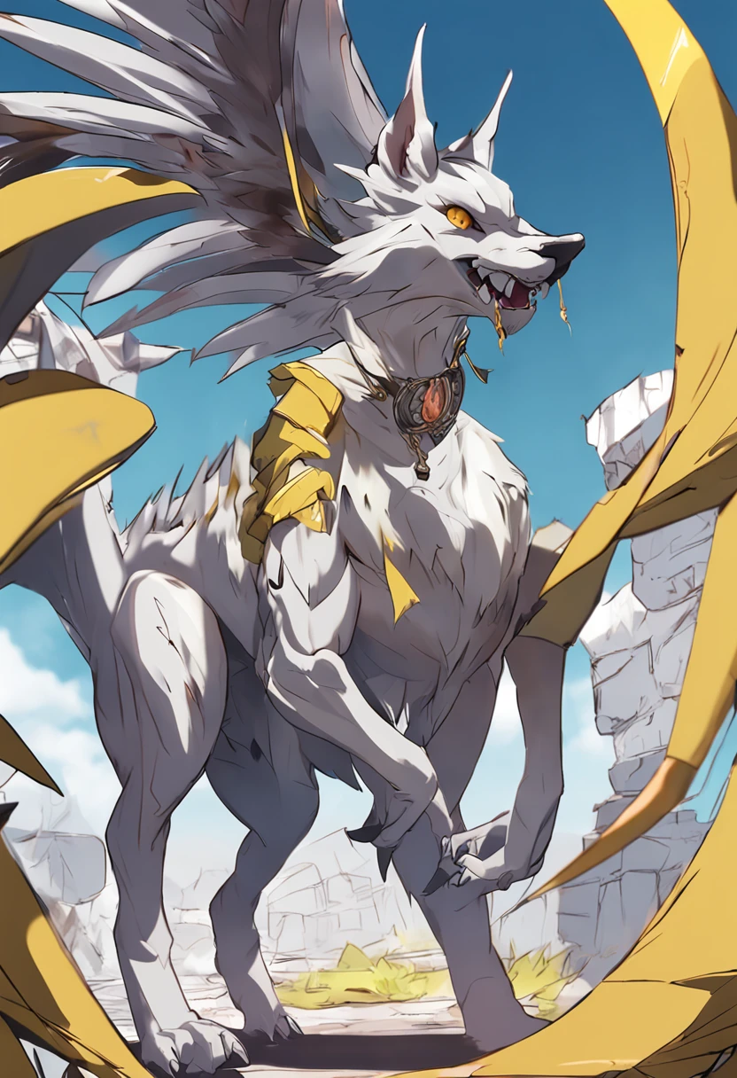 lizalia, dragon girl, yellow hair, yellow eyes, breasts visible, m/f, female on feral doggystyle mounting sex from behind, female penetrated feral penetrating, pussy, nipples, in 2 character
