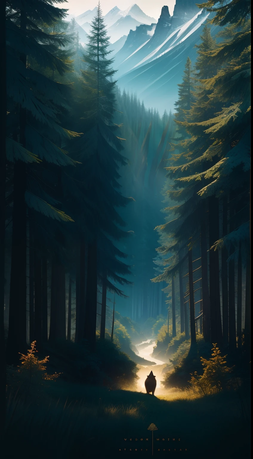 make a poster landscape embodying the essence of the wild and its inhabitants, allowing the watcher to feel connected to the spirit of the animal kingdom
