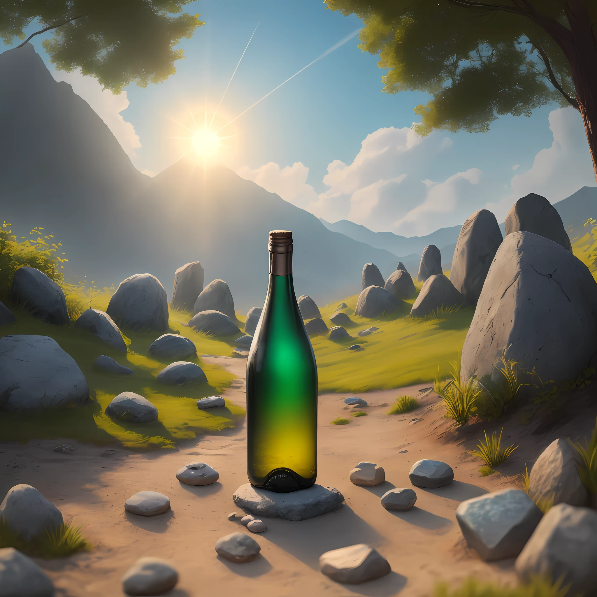 There is a sun in the sky，There are stones underground，There is a tongue in the mouth，The bottle mouth has a stopper。Heaven is the sun, not stones，Underground is stone, not sun，The mouth is a tongue, not a plugged head，In the bottle is a plug, not a tongue。