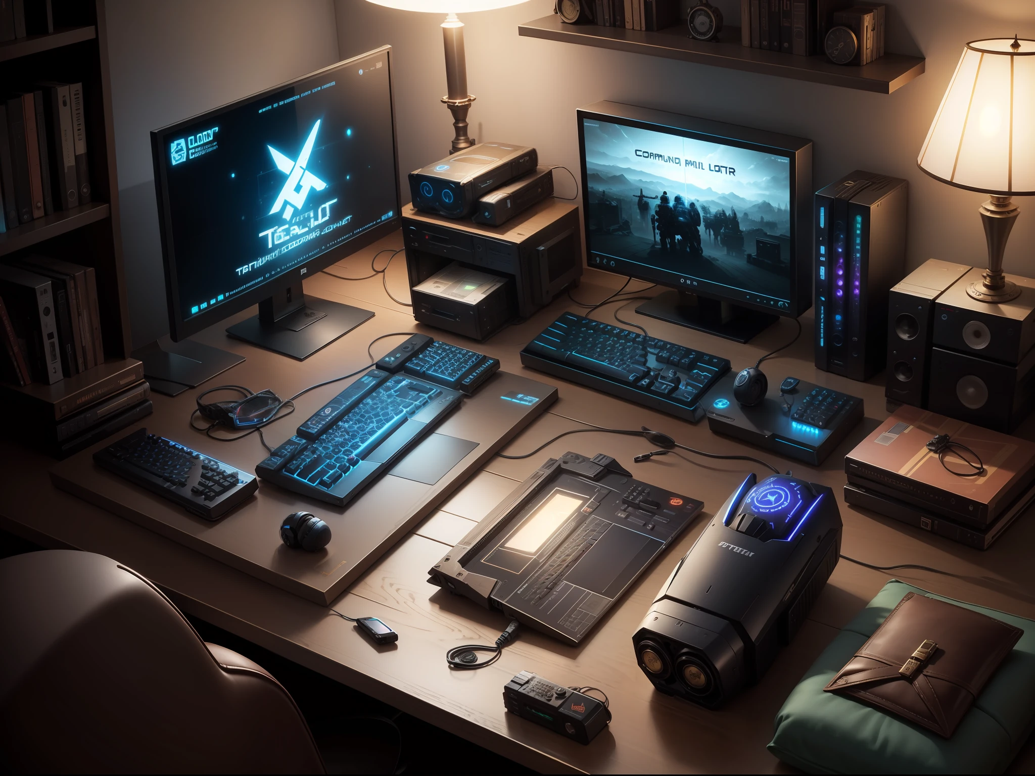 PC Gamer, Computer Gamer, Lights gamer, computer top, steampunk