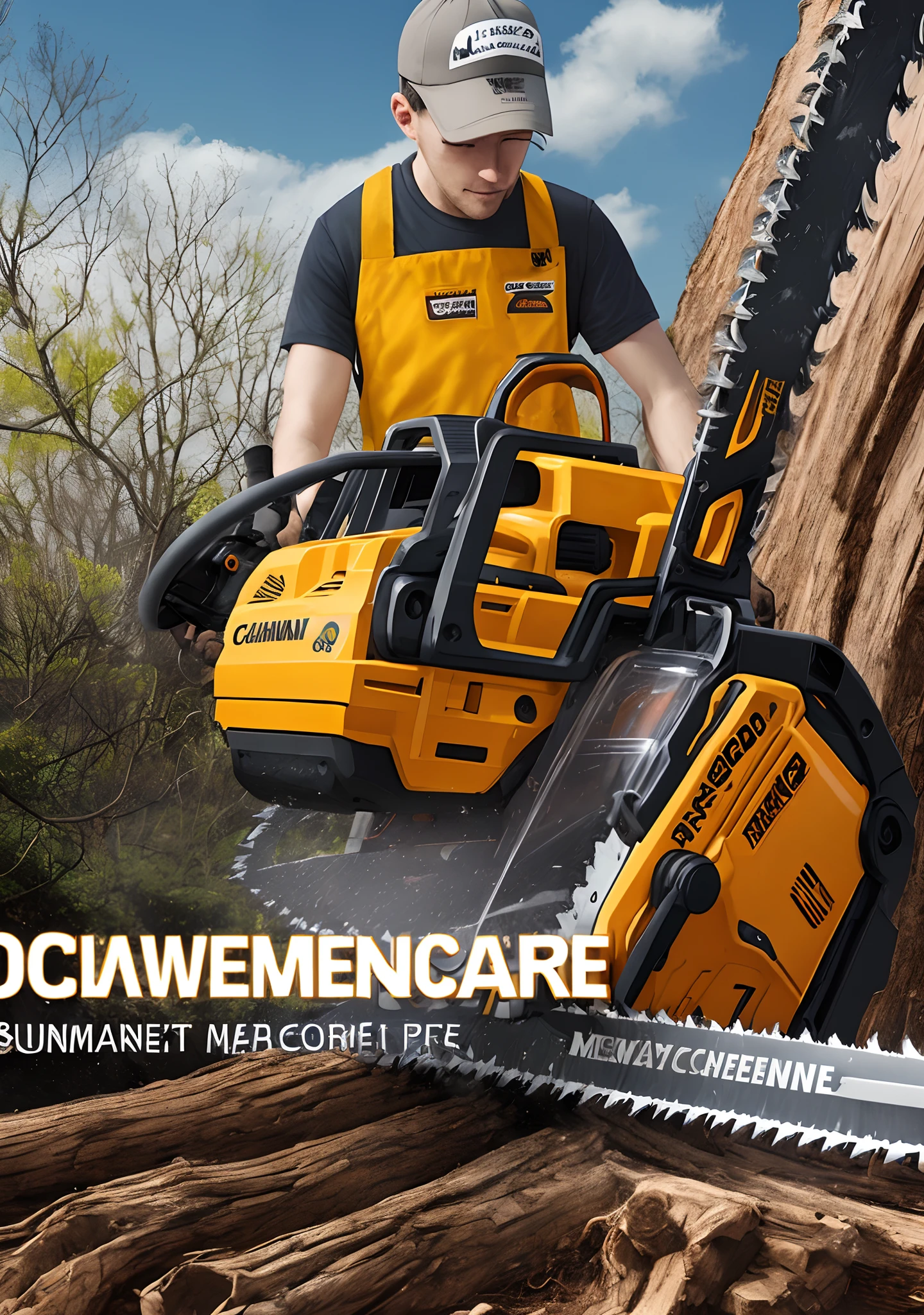 Create a 600x1800 Banner for Chainsaw Maintenance Part Company