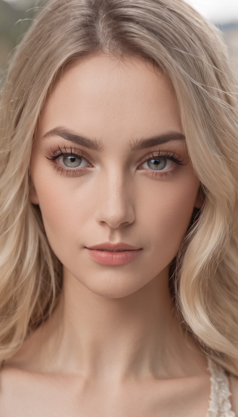 (masterpiece, high resolution, photo-realistic:1.4), (southern Italian young woman:1.3), (intense gray eyes radiating brilliance:1.3), (modern and stylish blonde hair:1.2), (thick and well-groomed black eyebrows:1.2), (perfectly sculpted slender nose:1.2), (plump and alluring lips:1.2), (flawless and sun-kissed complexion:1.3), (comfortable and chic red outfit:1.2), (eye-level angle to capture her essence:1.2), (Canon EOS R6 mirrorless camera:1.2), (paired with a Canon RF 50mm f/1.2L USM lens:1.2), (exquisitely capturing her features:1.2), (bringing out her natural beauty:1.2), (celebrating the allure of Mediterranean allure:1.1).