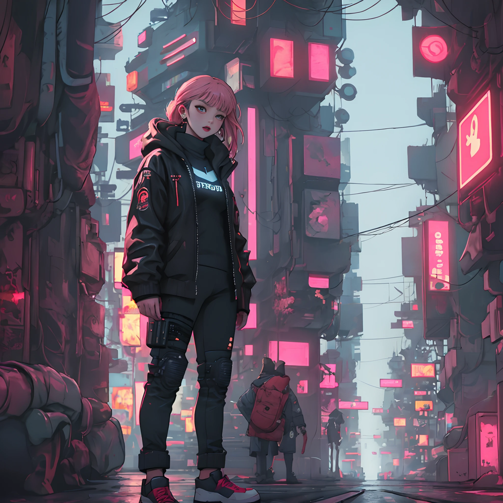Twice sana in Cyberpunk style