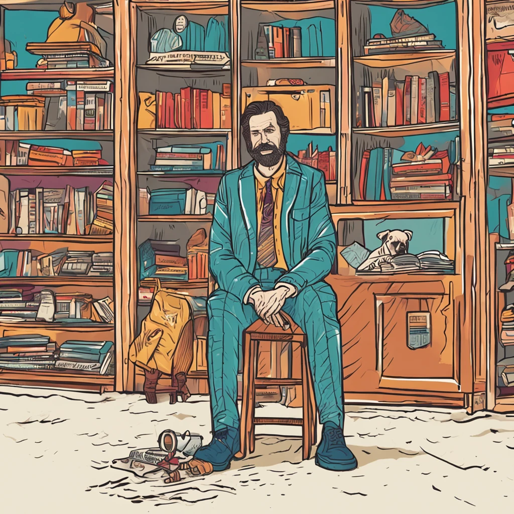 Criar uma capa de livro com um homem no meio de roupa branca