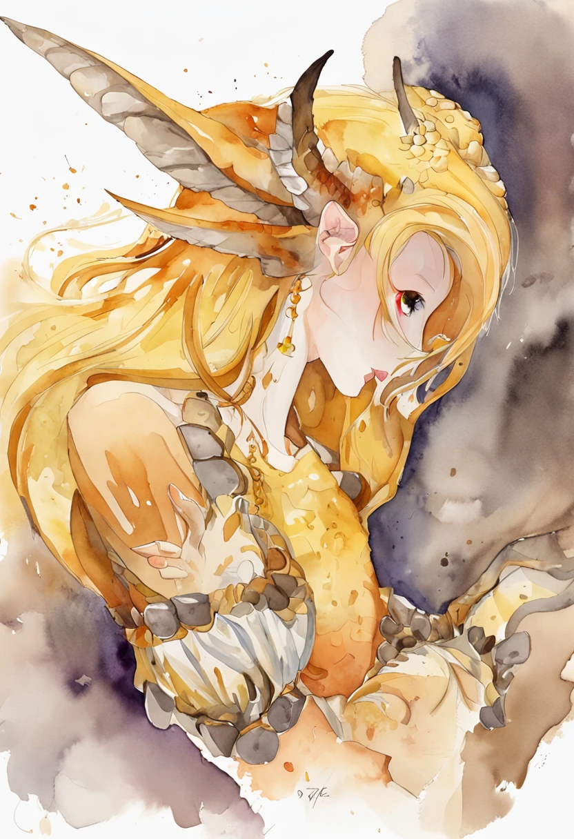 lizalia, dragon girl, yellow hair, yellow eyes, breasts visible, m/f, female on feral doggystyle mounting sex from behind, female penetrated feral penetrating, sex