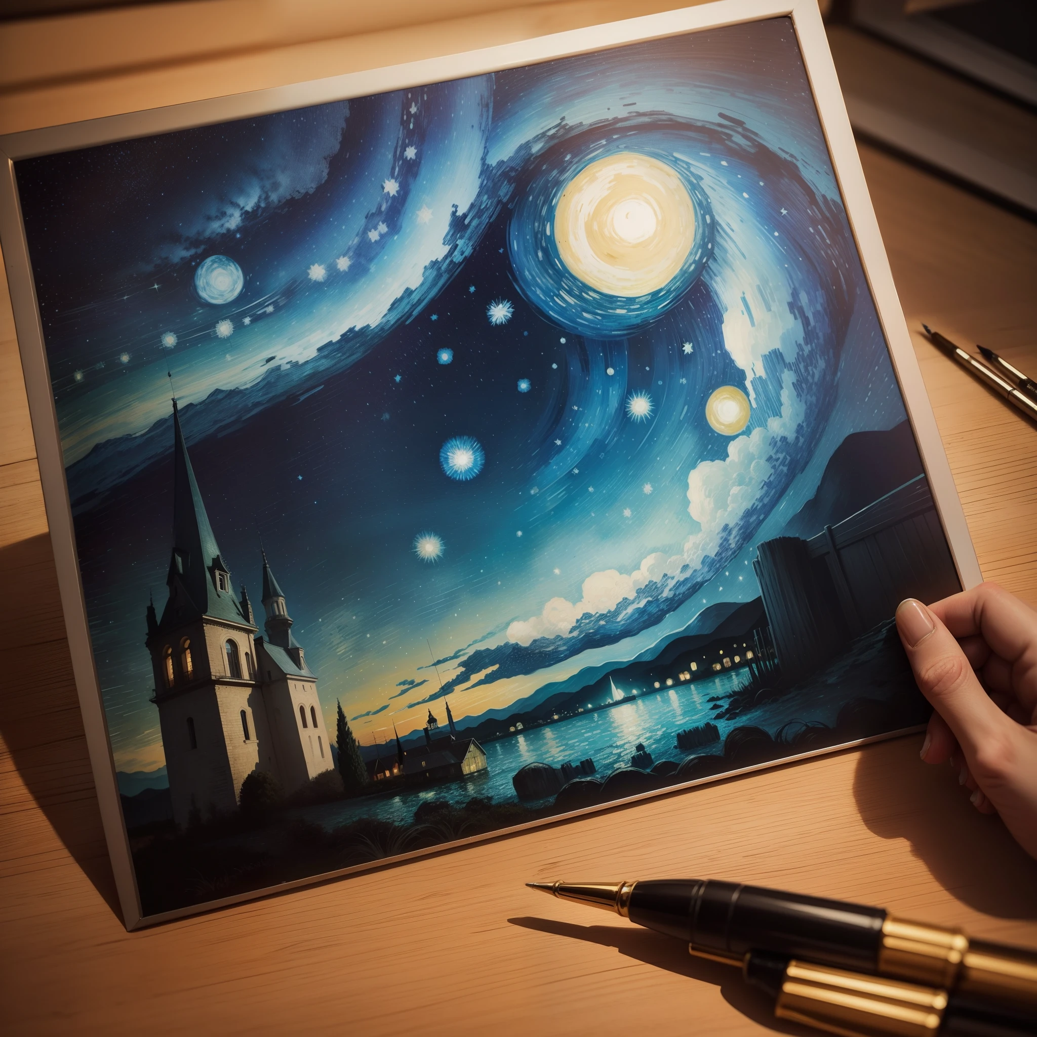 Van Gogh a pintar a noite estrelada