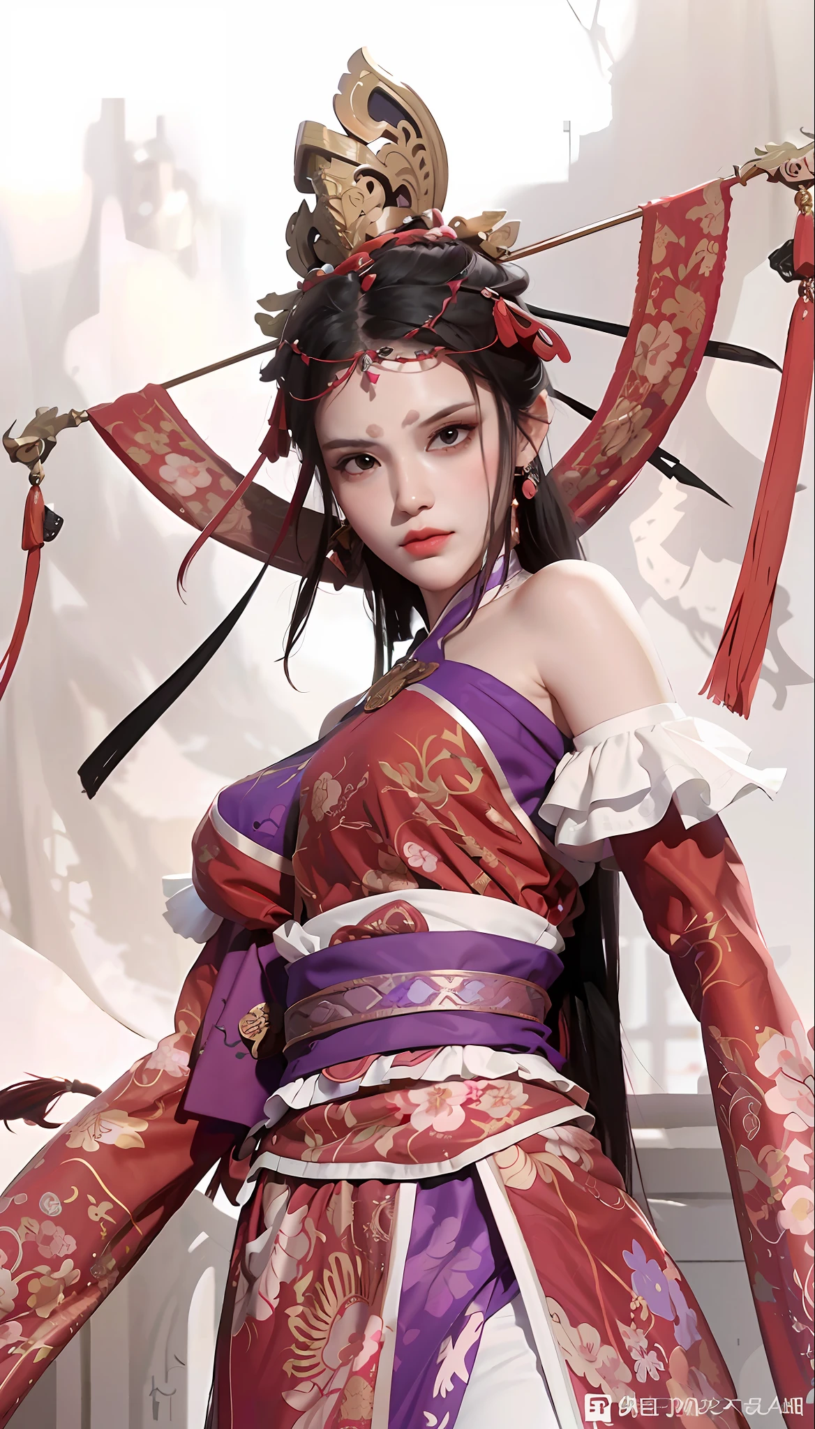 Black color hair,Royal Sister,Beautuful Women,Raised sexy,Antique Hanfu,hair adornments,offcial art，Unity 8k wallpaper，ultra - detailed，Aesthetics，tmasterpiece，best qualtiy，realisticlying,Best quality，tmasterpiece，A high resolution，CG,illuminating，Frankness，photore，A high resolution，4K，8K，Bokeh